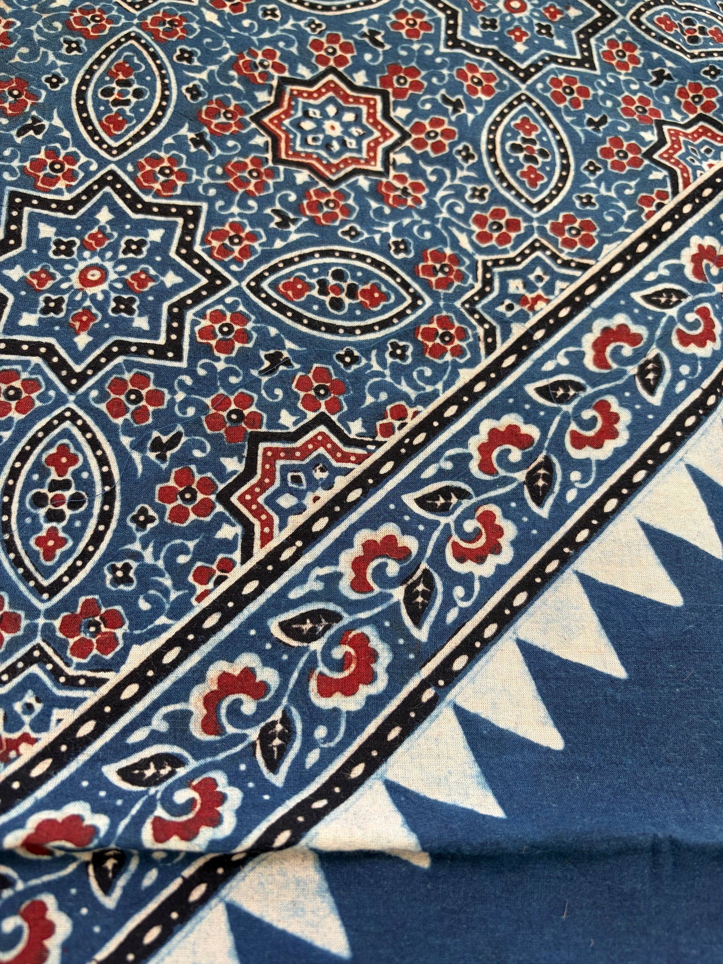 Cotton Ajrakh patterned fabric