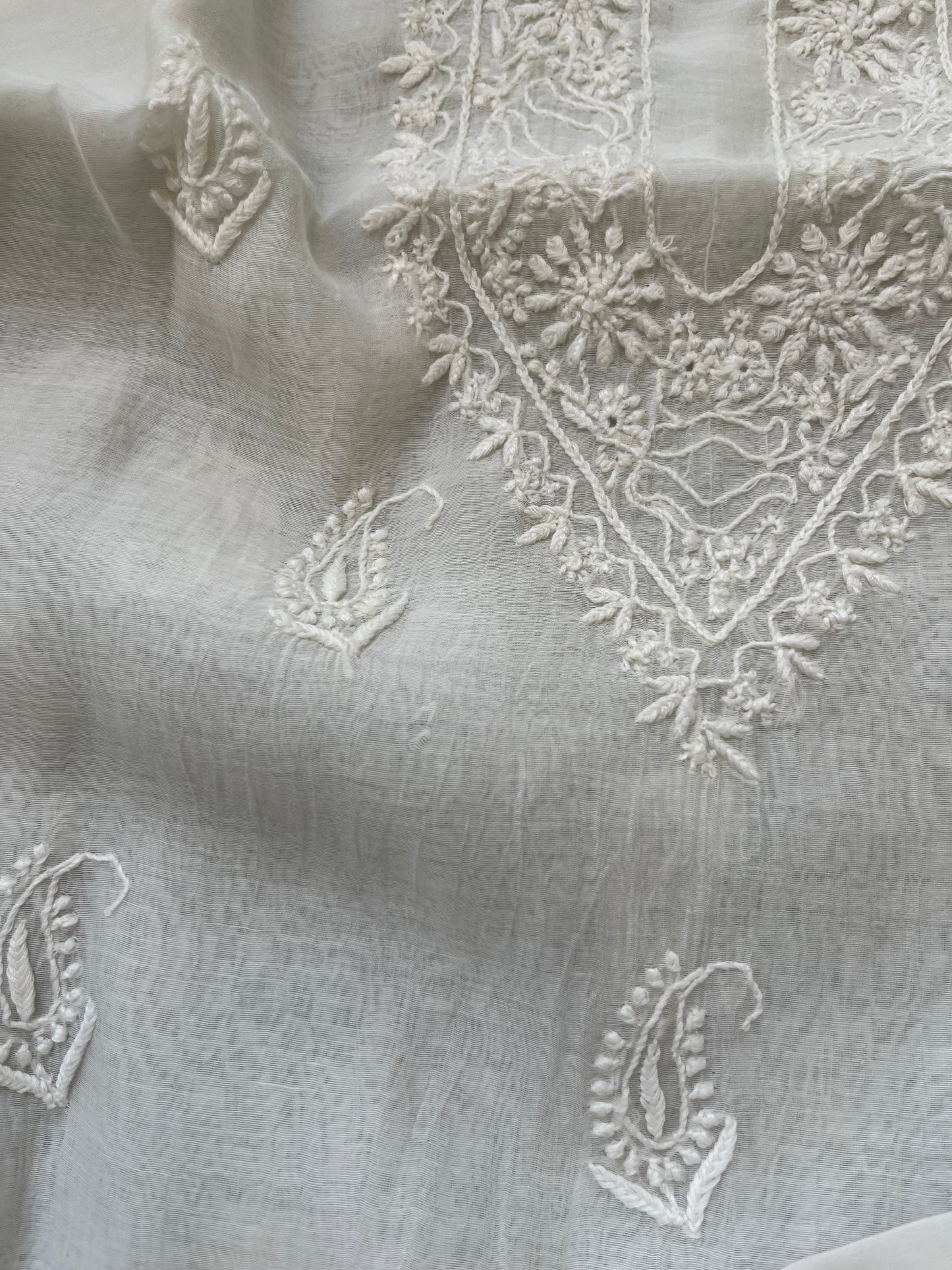 Chanderi chikankari kurta