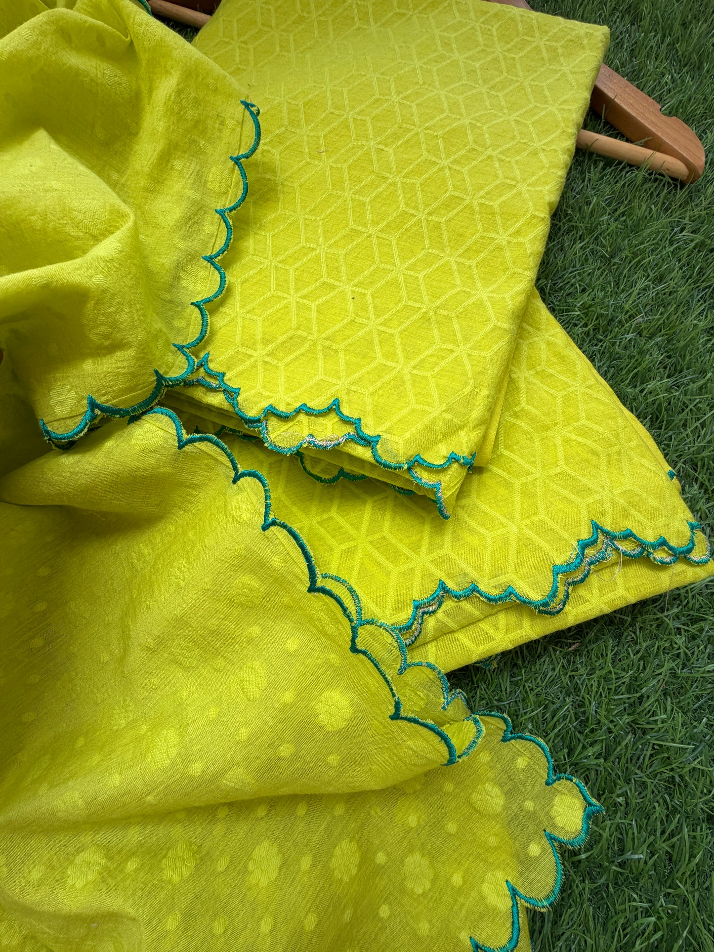 Cotton jacquard kurta Bottom and dupatta