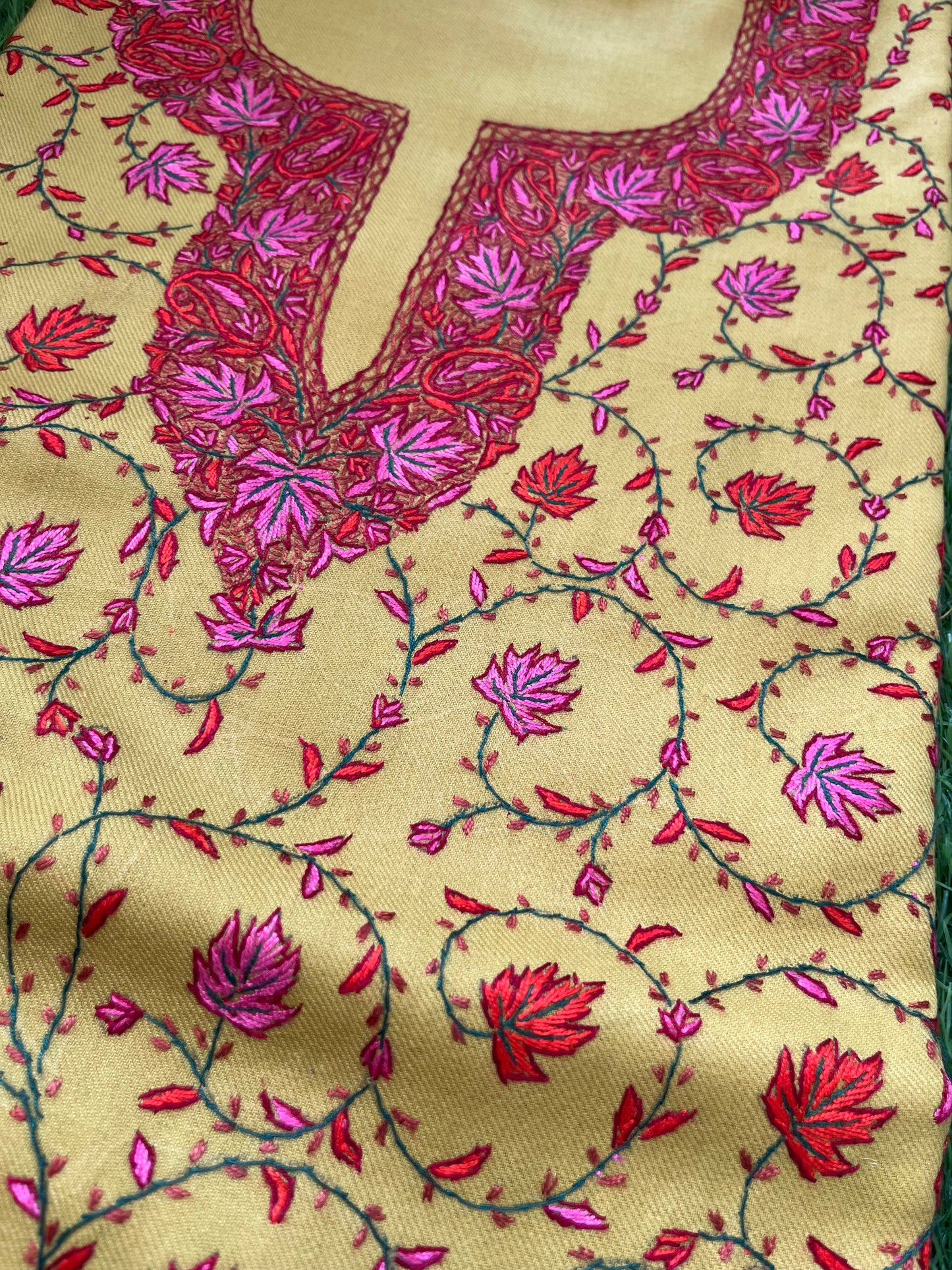 Sozni- Woollen hand embroidered suit
