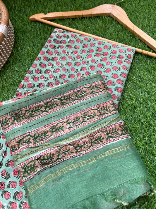 Cotton kurta chanderi dupatta