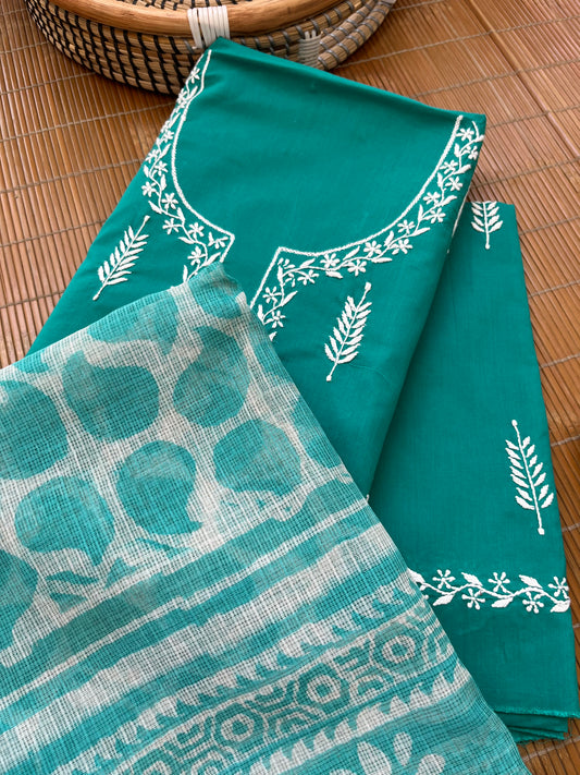 Cotton chikan kurta bottom