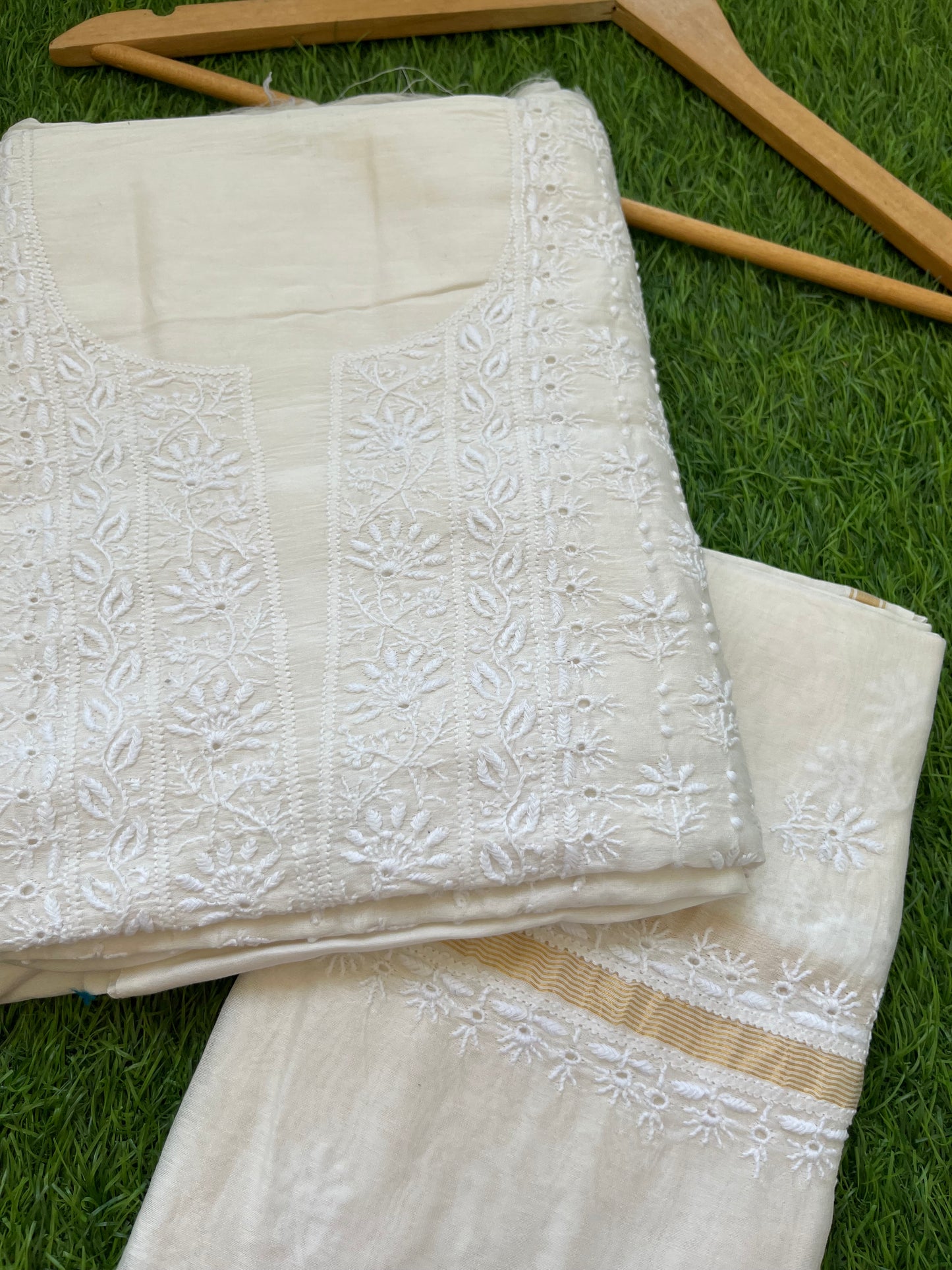 Chanderi Chikankari Kurta Dupatta