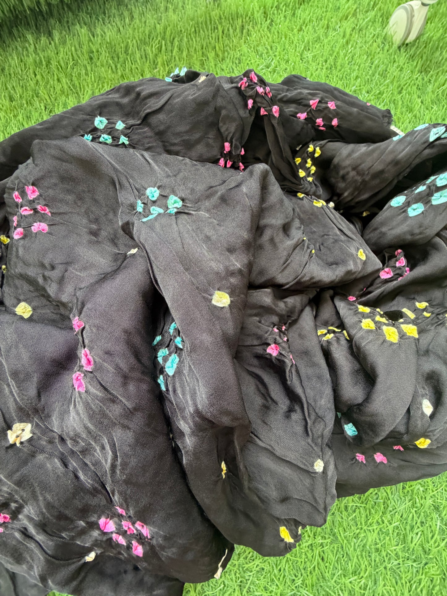 Modal silk bandhani fabric
