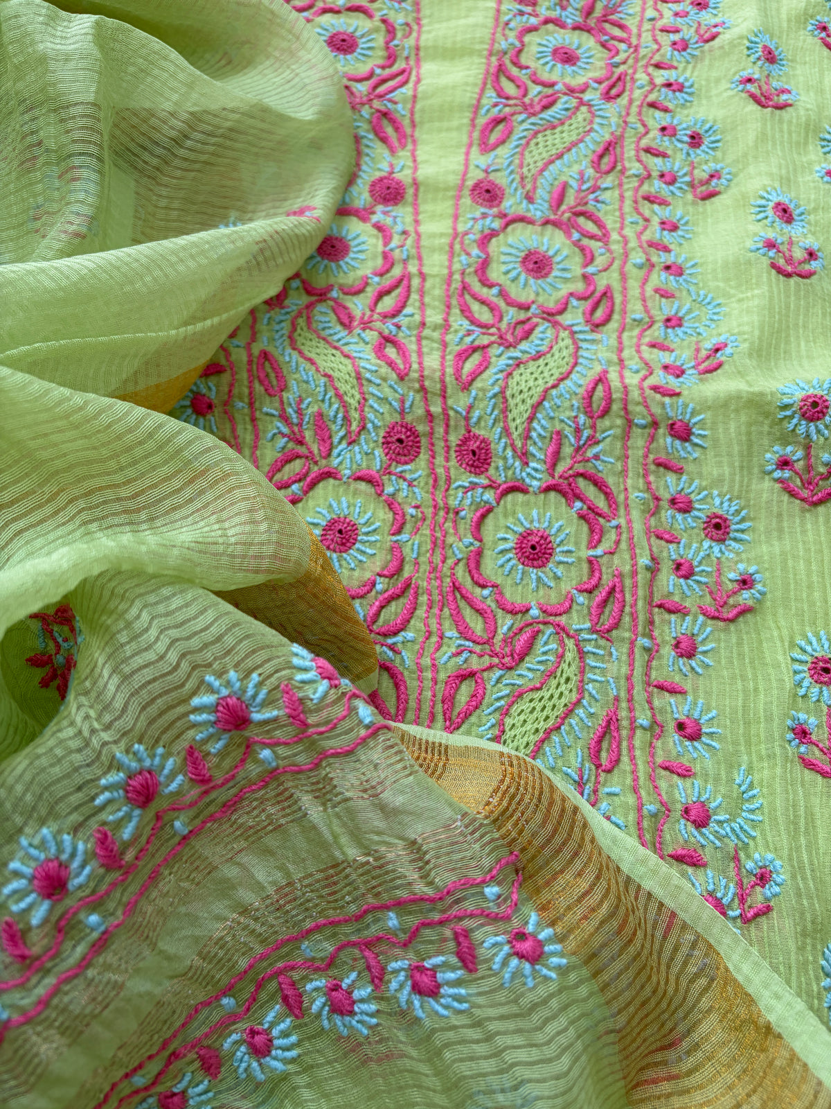 Chanderi Chikankari Kurta Dupatta