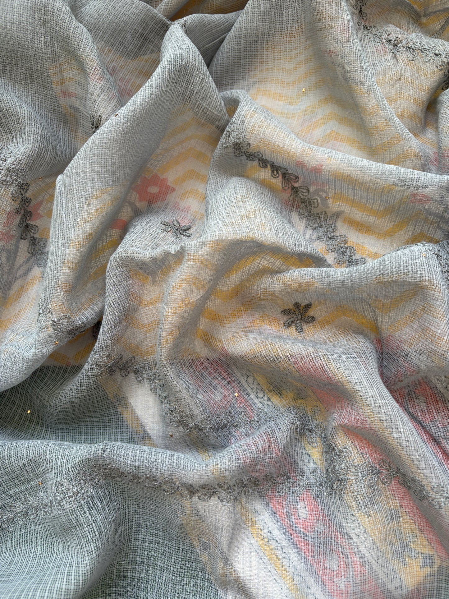 Cotton kurta bottom Kota Doria chikankari dupatta