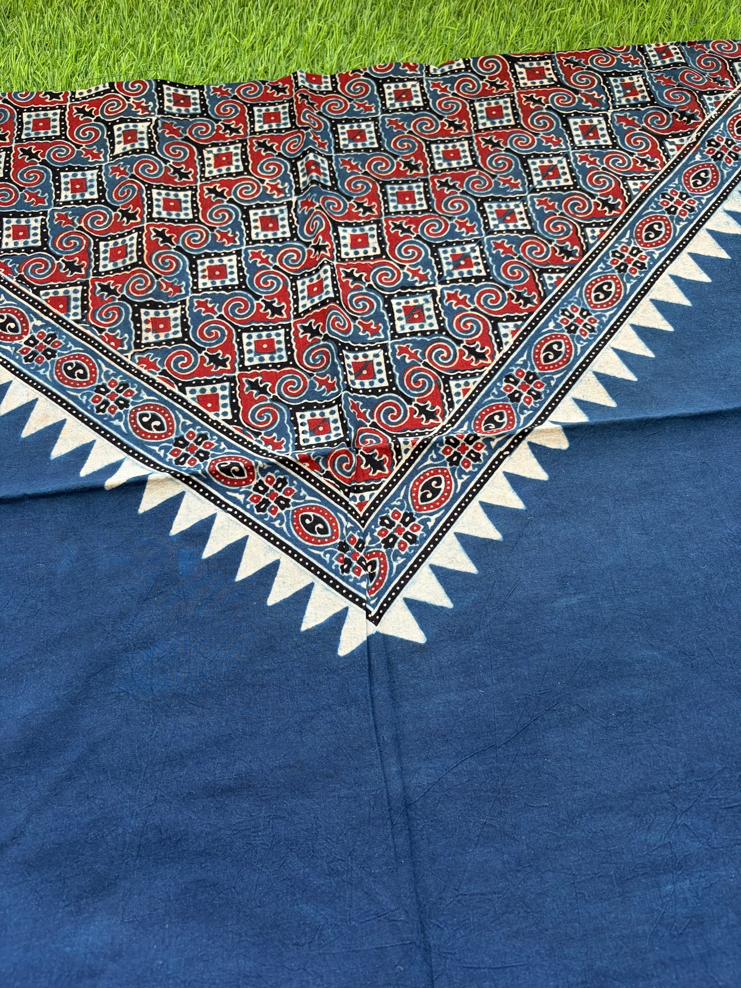 Cotton Ajrakh patterned fabric