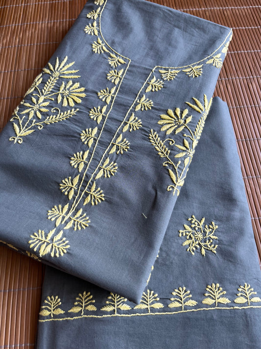 Cotton chikan kurta bottom