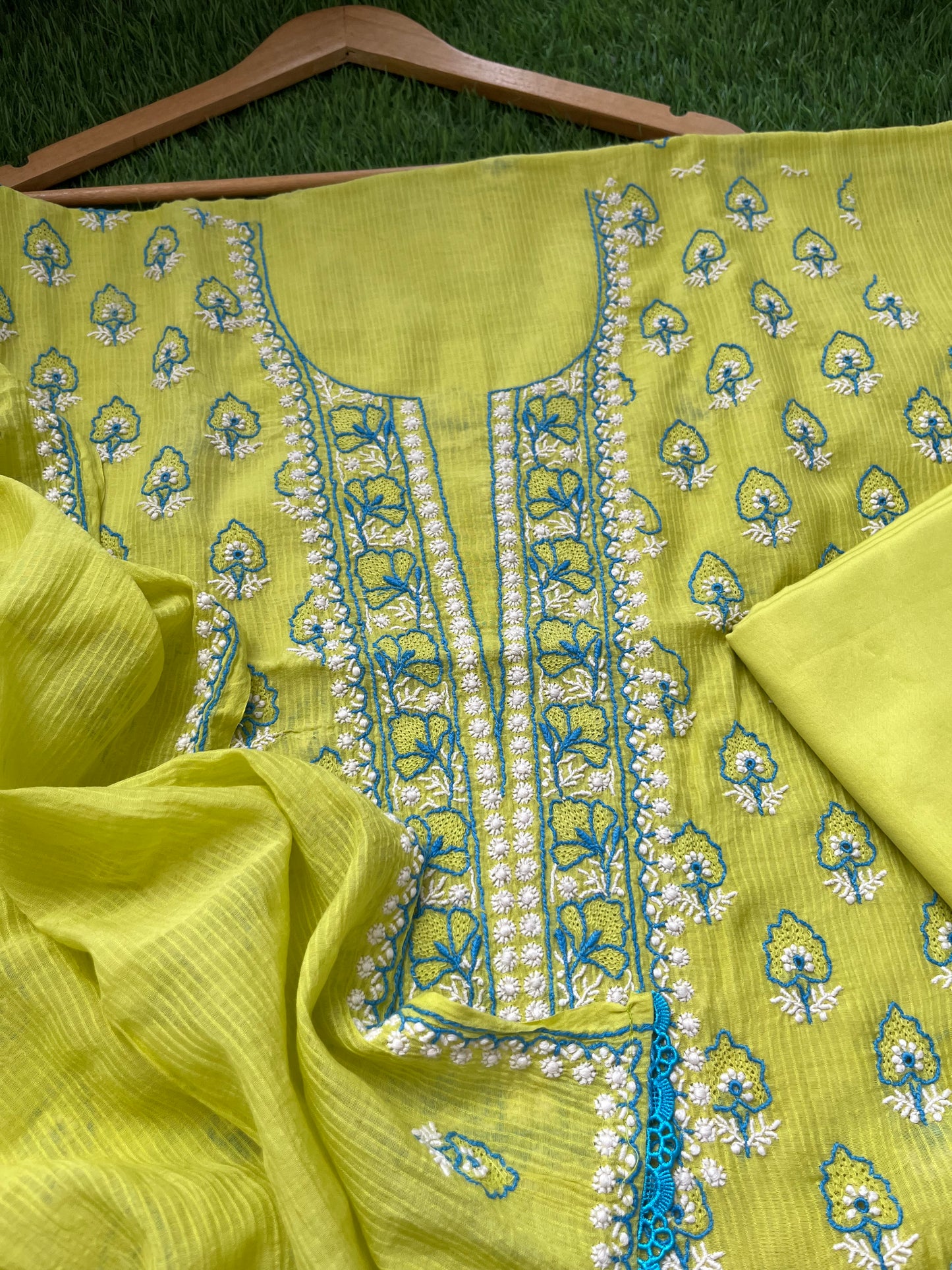 Chanderi Chikankari Kurta Dupatta