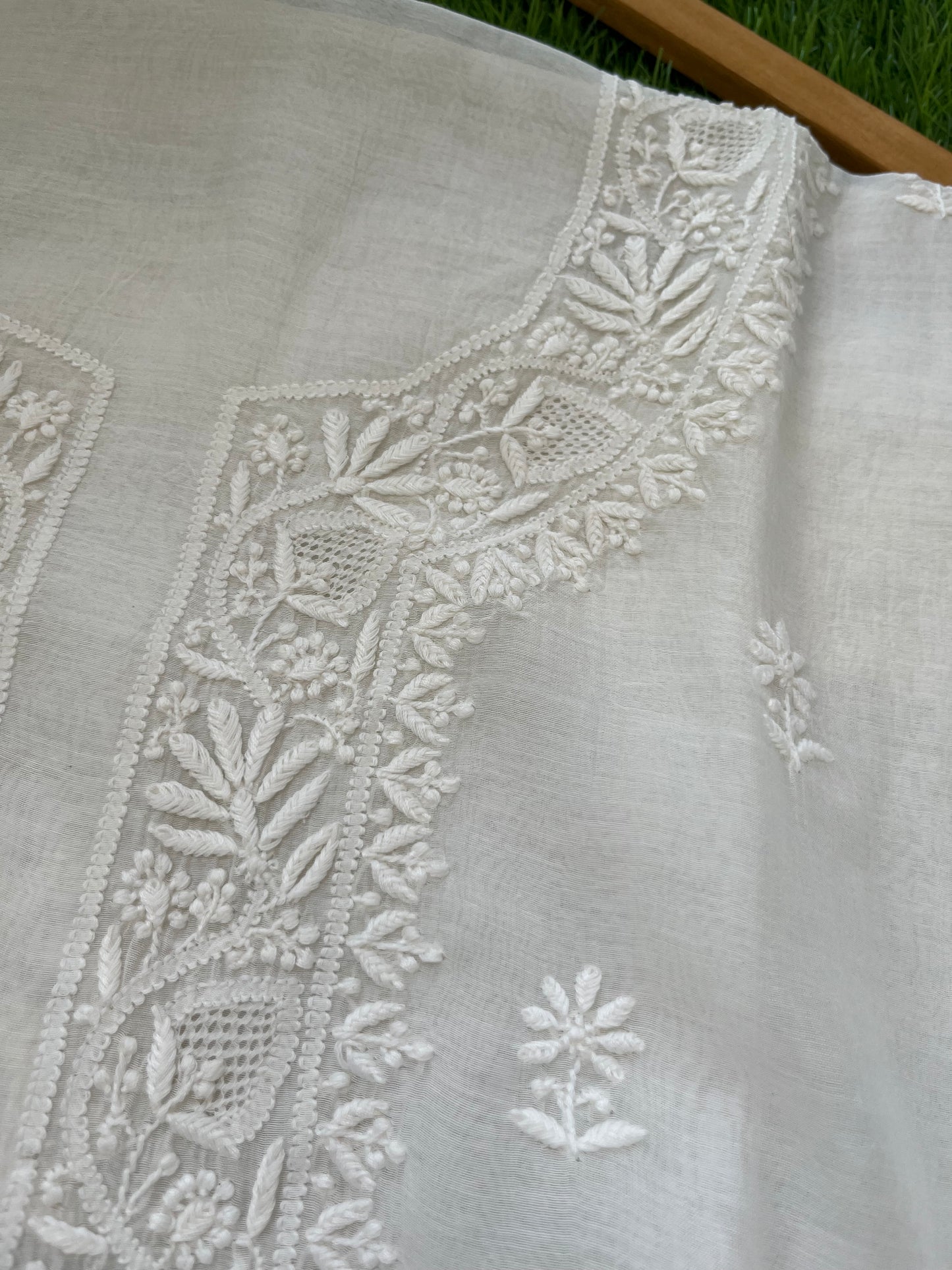 Chanderi chikankari kurta