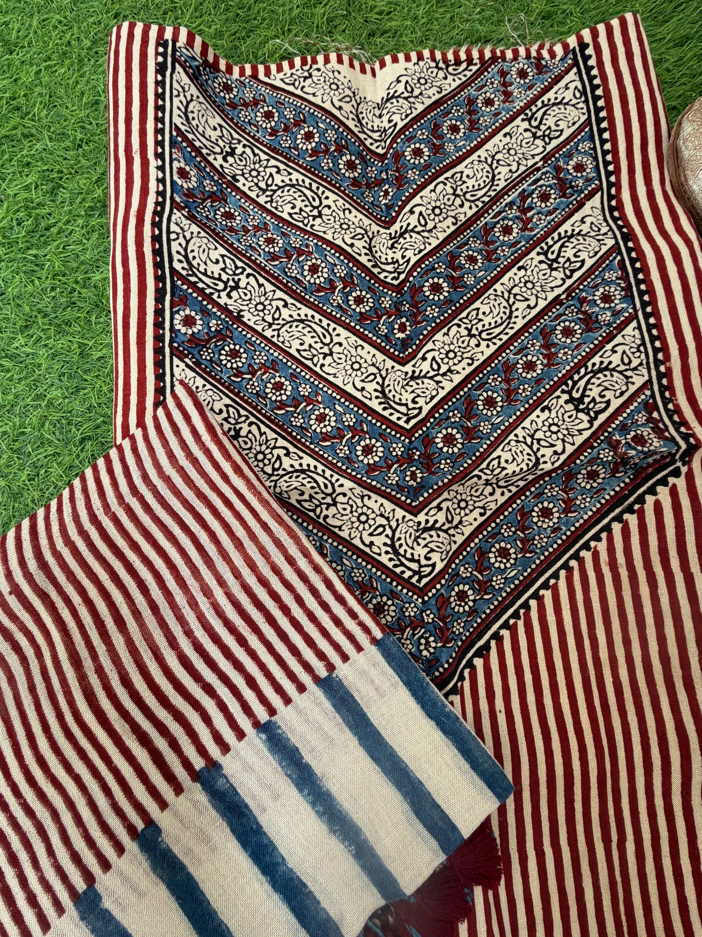 Linen Ajrakh Kurta and dupatta