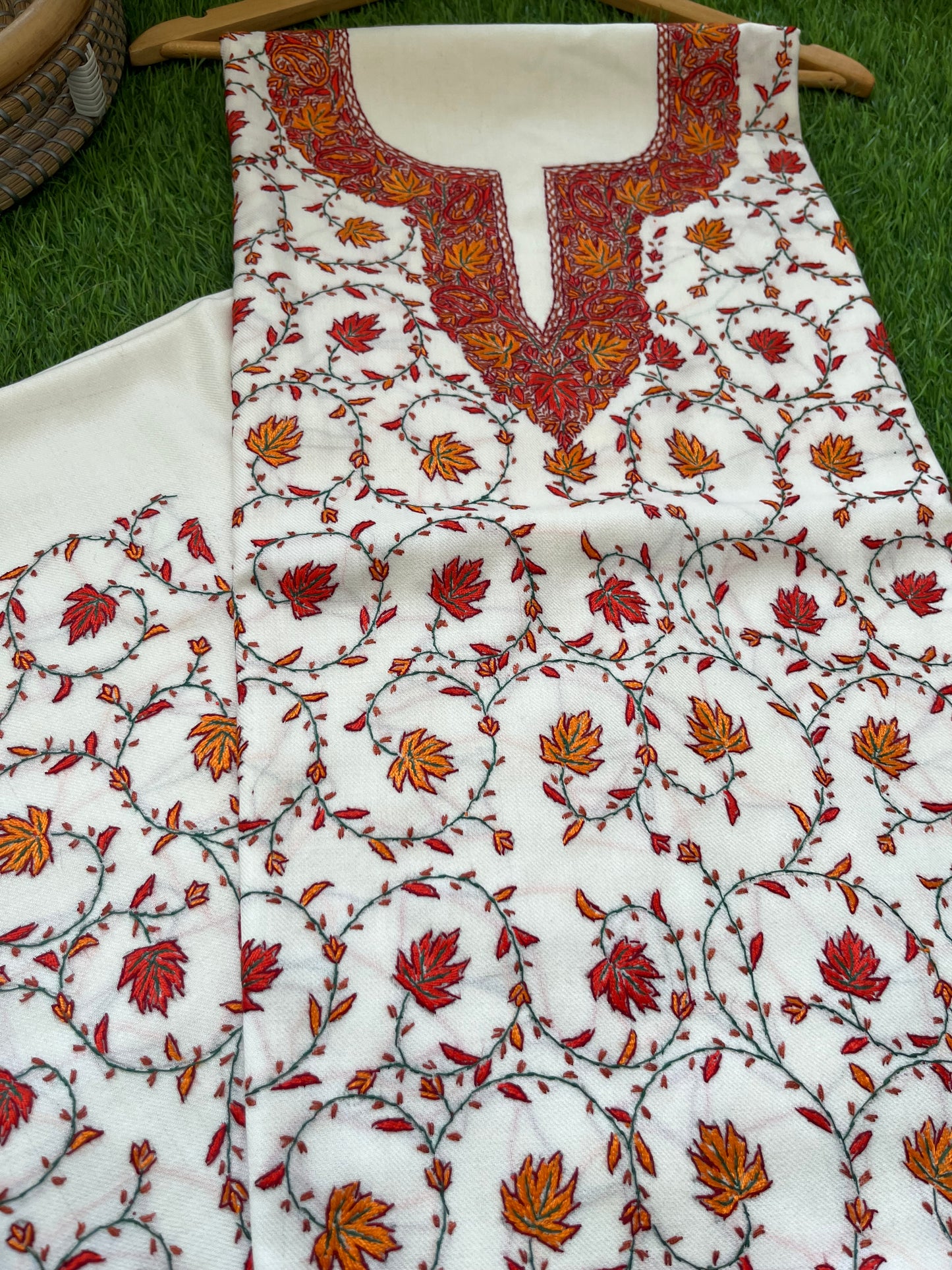 Sozni- Woollen hand embroidered suit