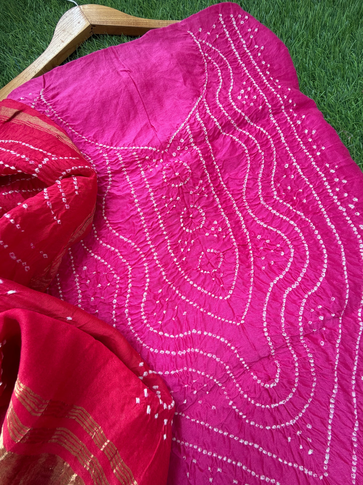 Chanderi Bandhani kurta dupatta