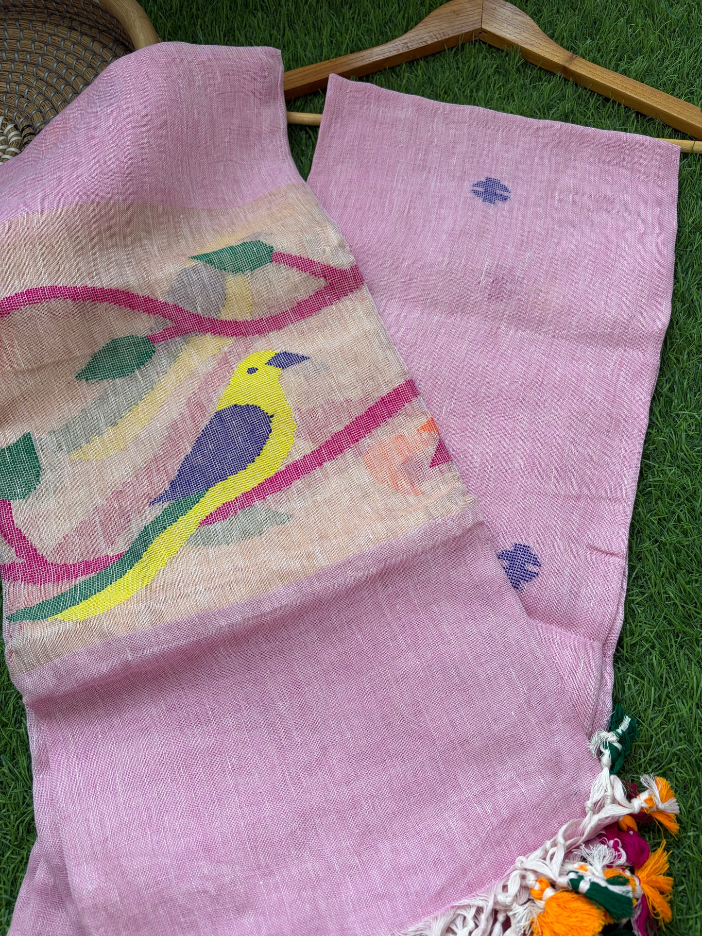 Linen Jaamdani kurta dupatta