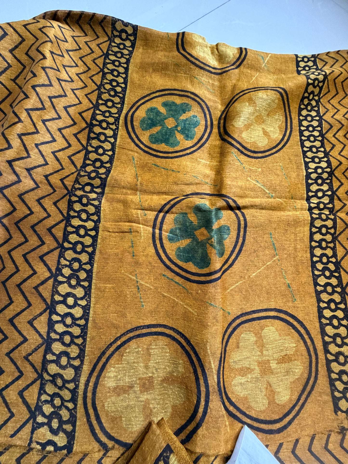 Linen Ajrakh Kurta and dupatta