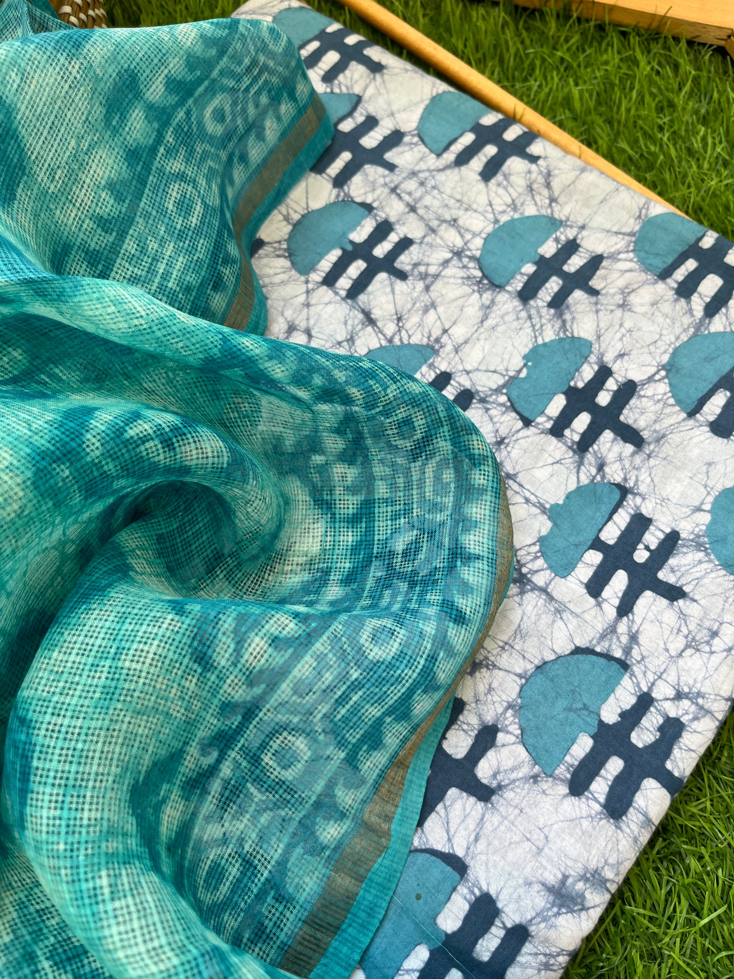 Cotton kurta bottom Kota silk dupatta