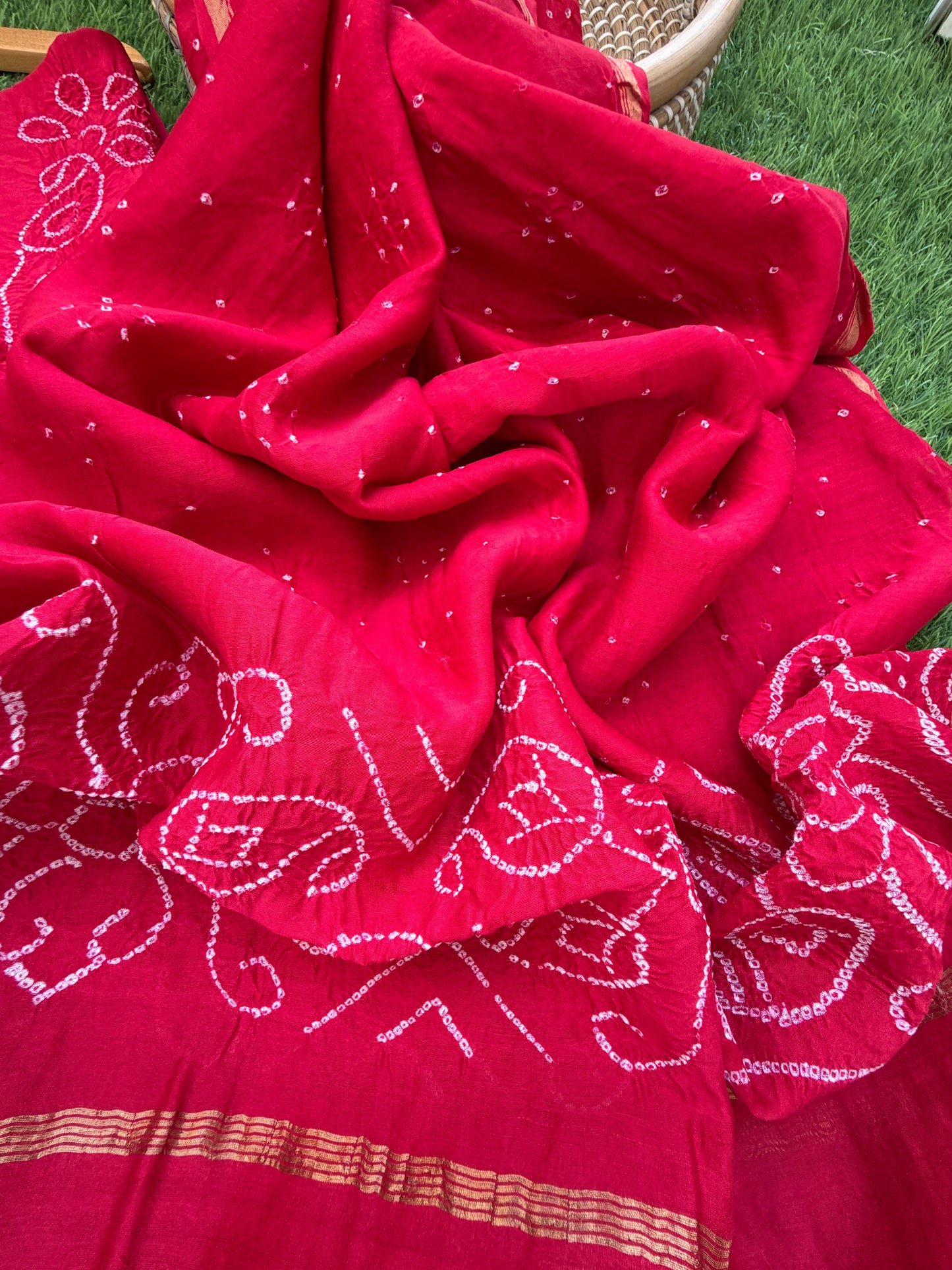 Chanderi Bandhani kurta dupatta