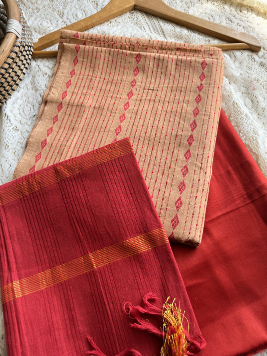 Mangalgiri Cotton kurta bottom dupatta