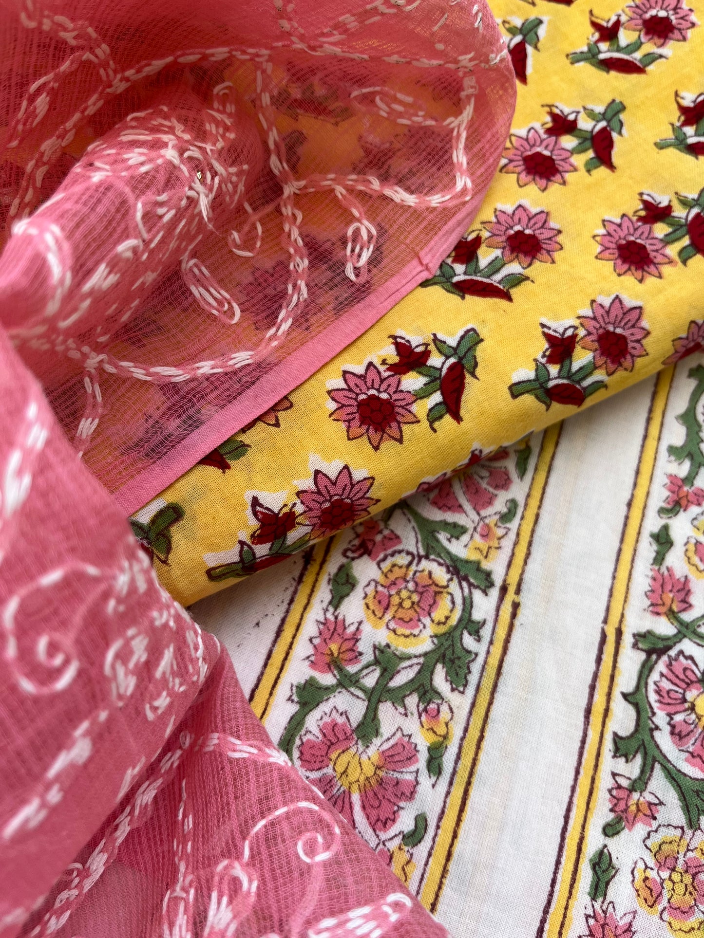 Chikankari Dupatta cotton Fabric
