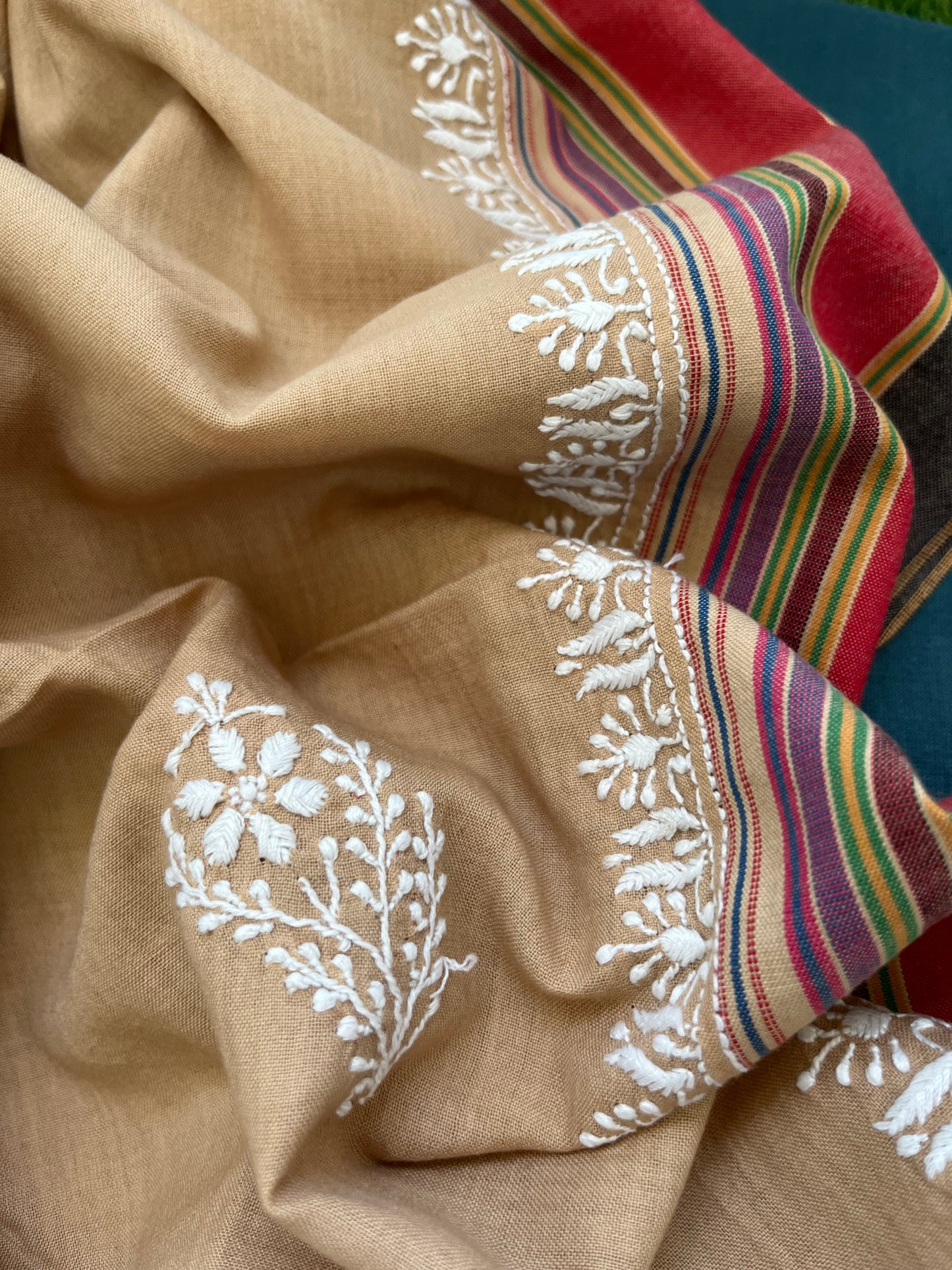 Kala cotton chikan dupatta with Mangalgiri kurta Bottom fabric