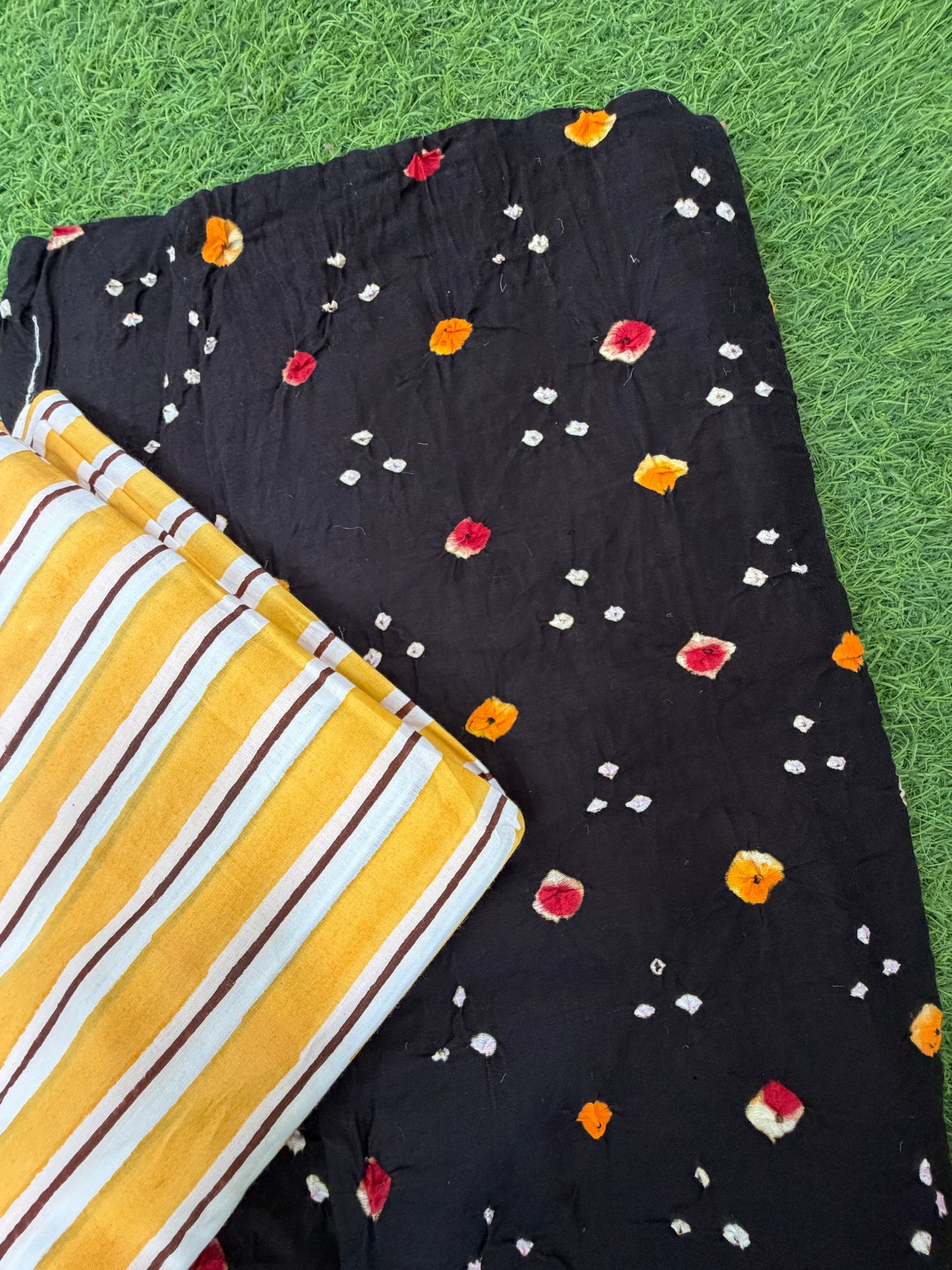 Cotton bandhani and print set