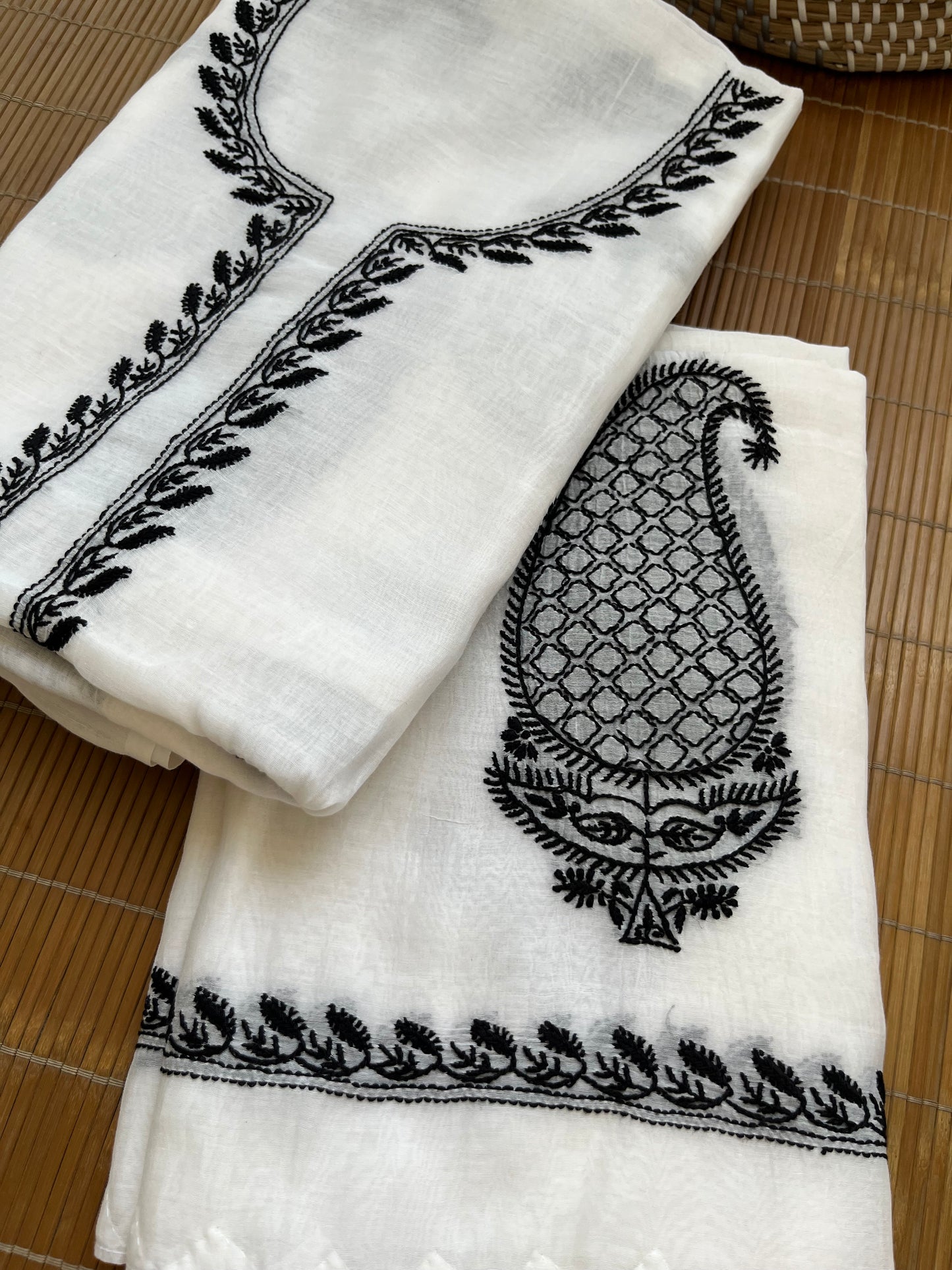 Chanderi chikan kurta dupatta