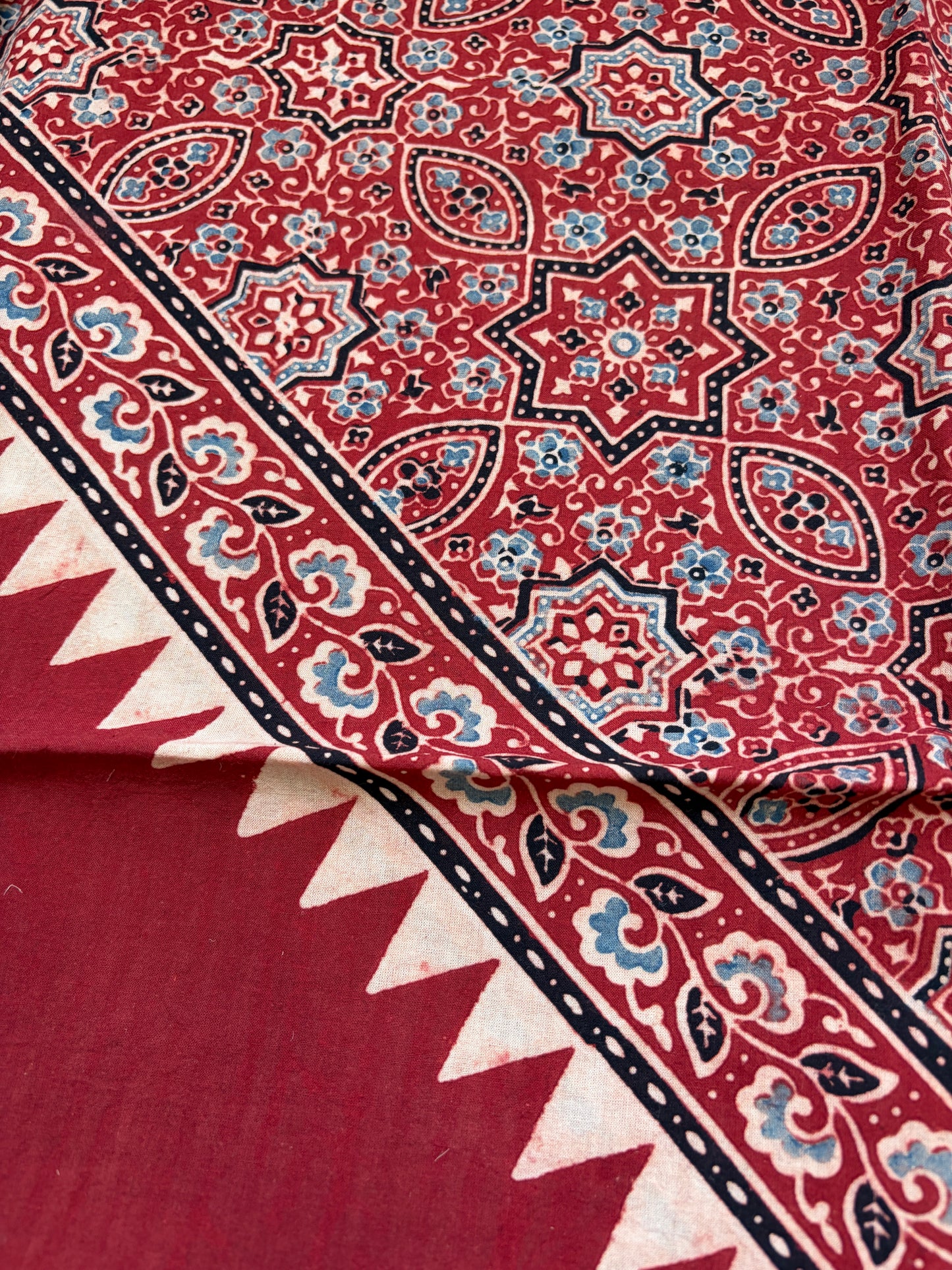 Cotton Ajrakh patterned fabric