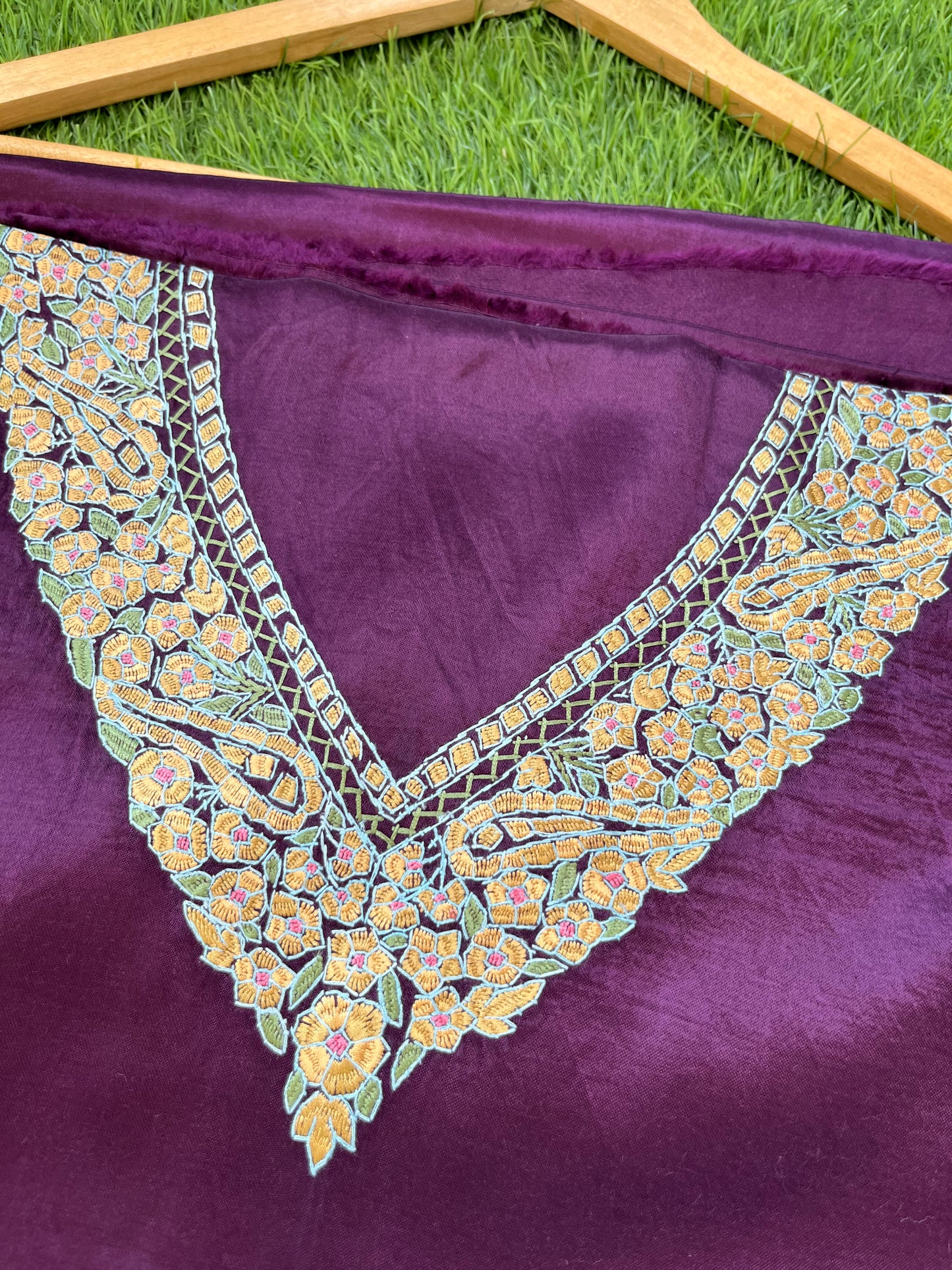 Mashru Silk kashmiri work kurta