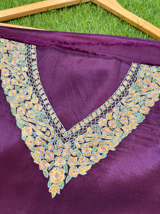 Mashru Silk kashmiri work kurta