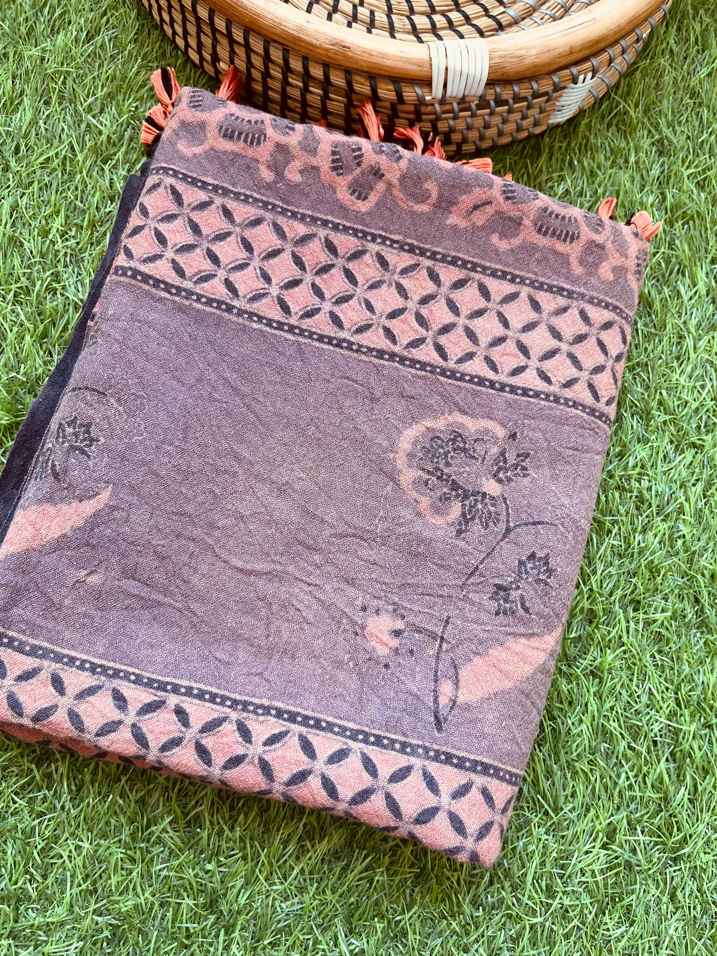 Handwoven ajrakh shawl