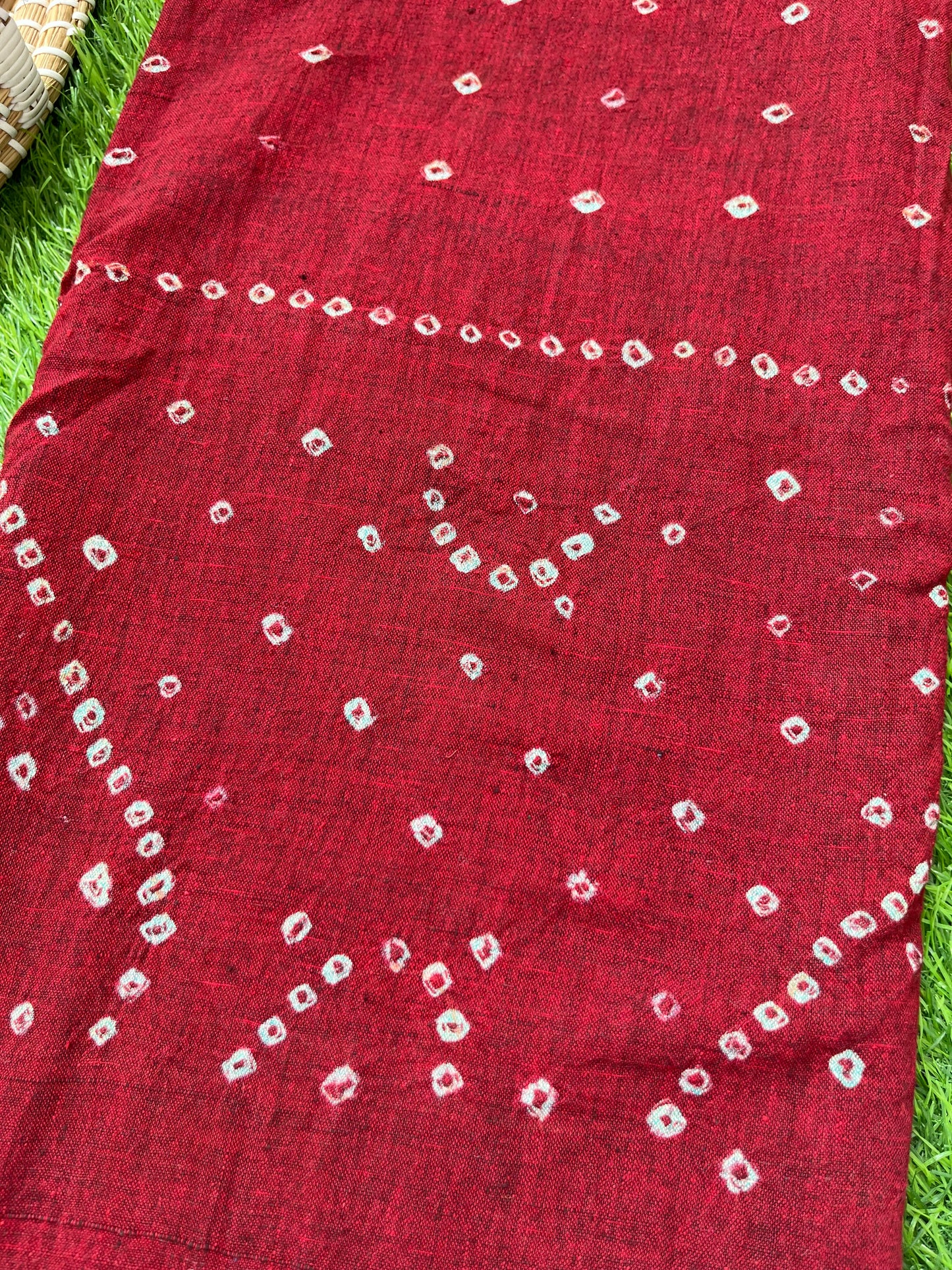 Handwoven organic kala Cotton bandhani fabric