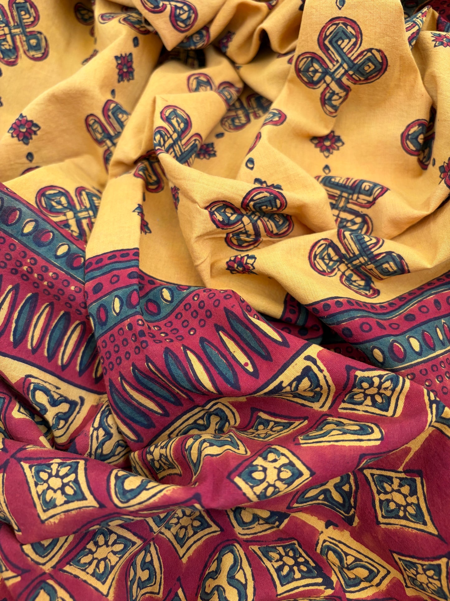 Khadi kurta Bottom and ajrakh dupatta