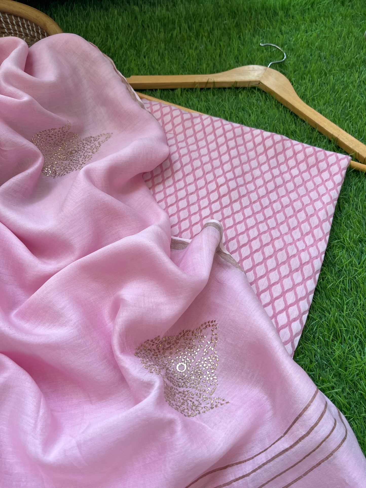 Jaamdani kurta mukaish dupatta