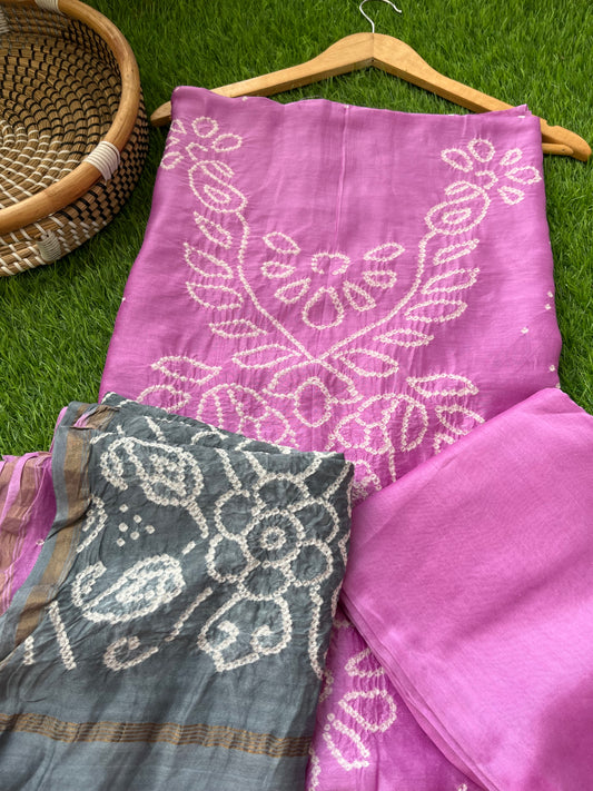 Chanderi Bandhani kurta dupatta