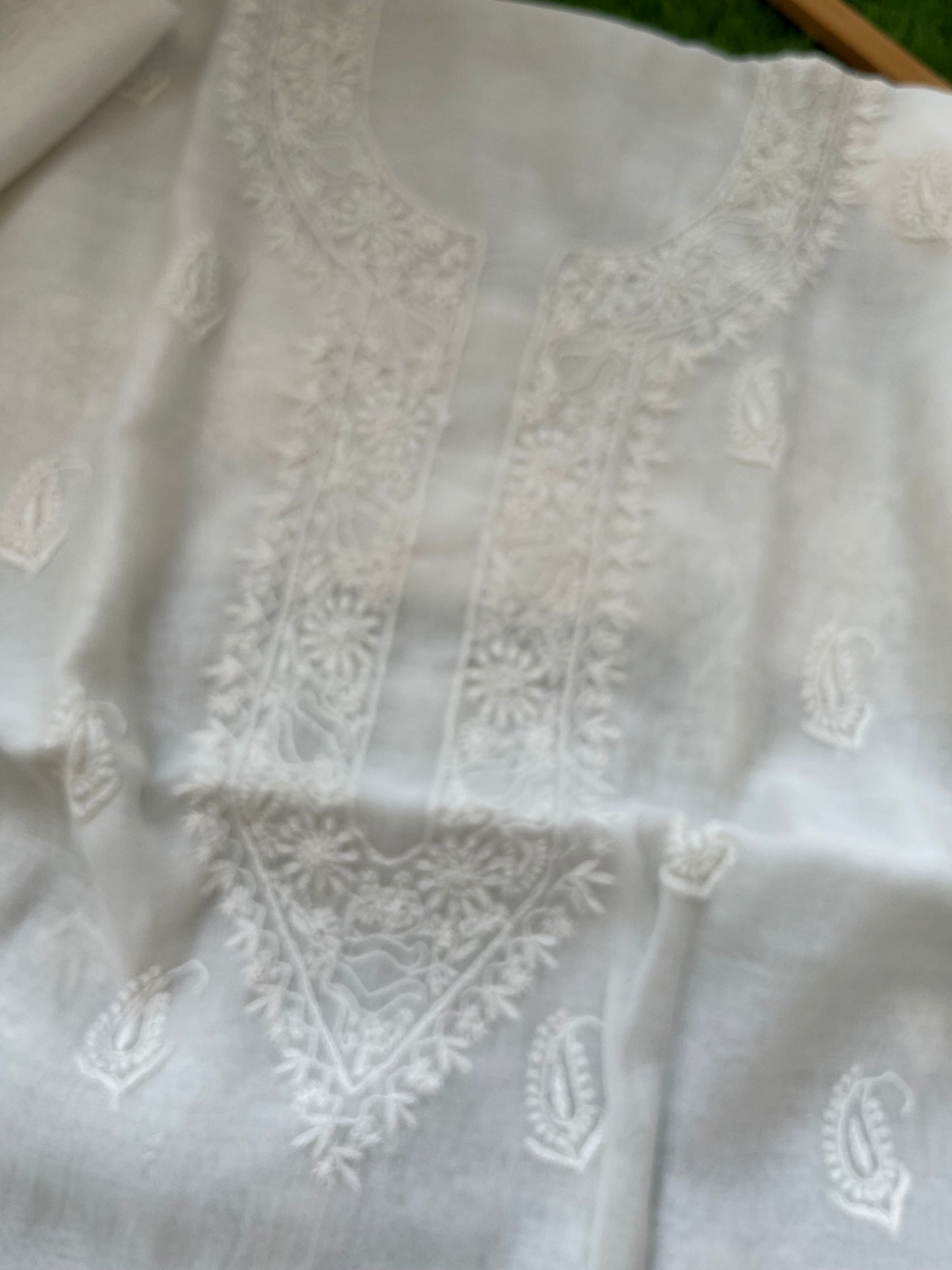 Chanderi chikankari kurta