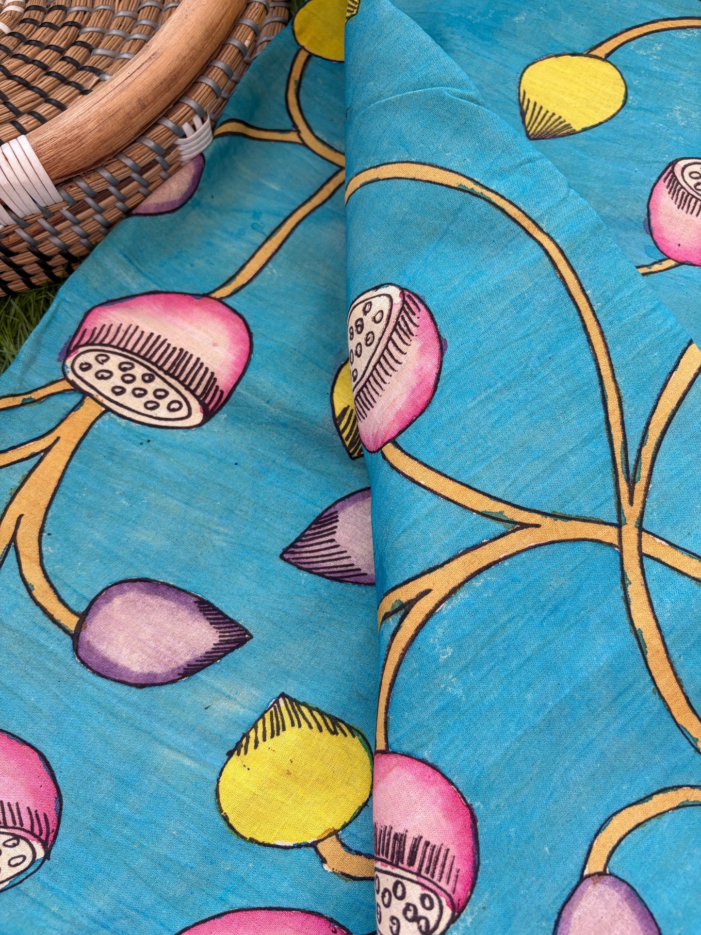 Cotton Kalamkari Fabric (hand painted)