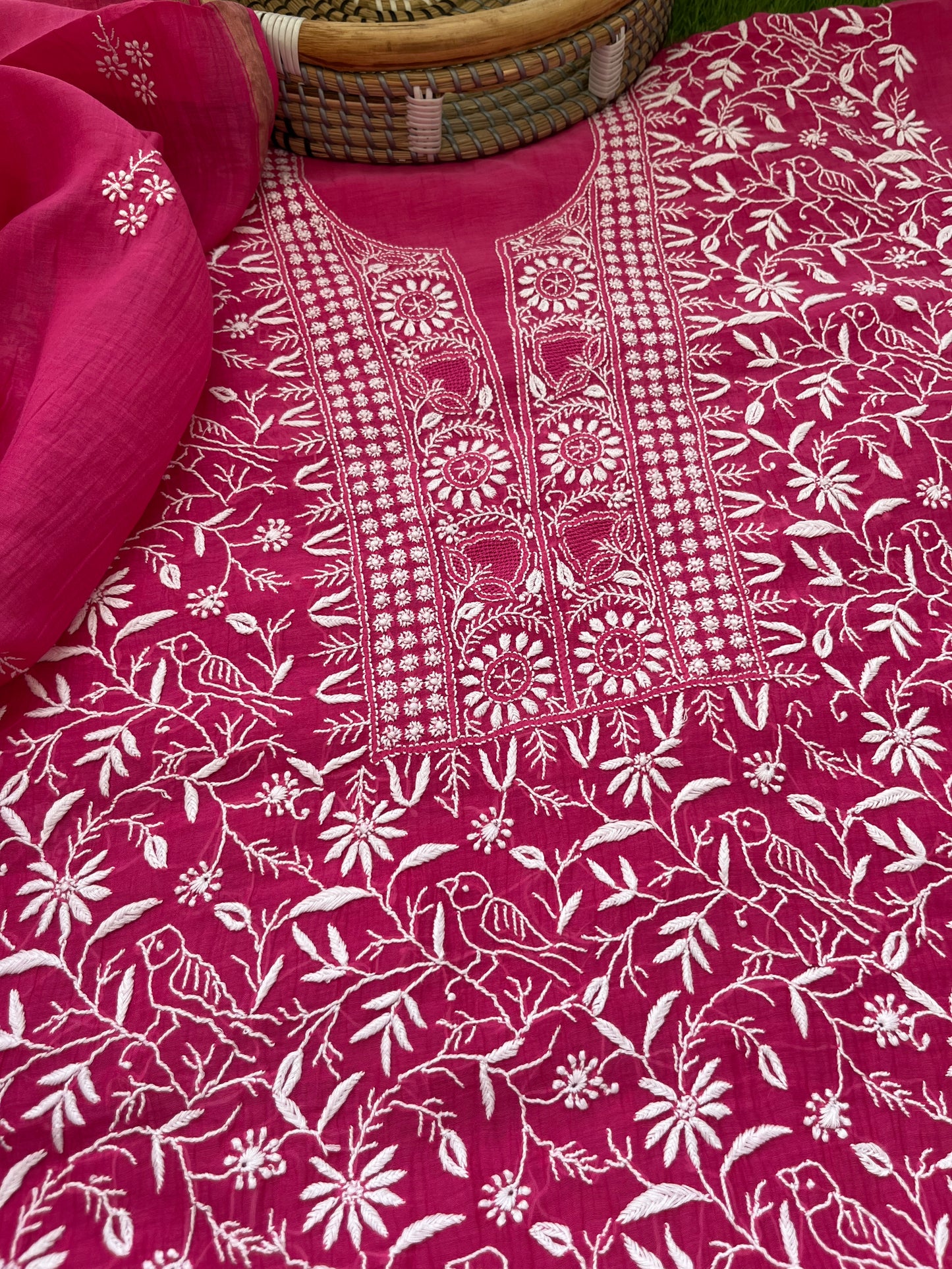 Chanderi Chikankari Kurta Dupatta
