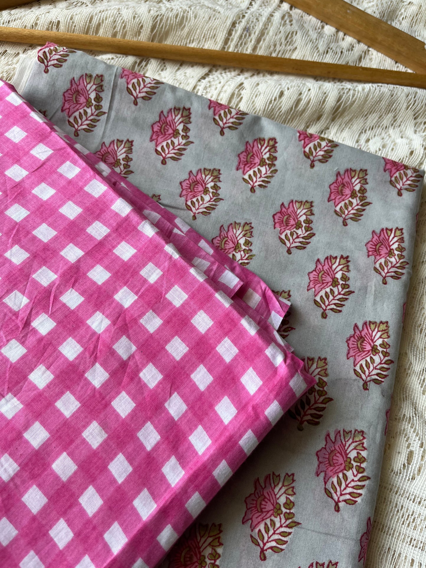 Check Cotton kurta Bottom