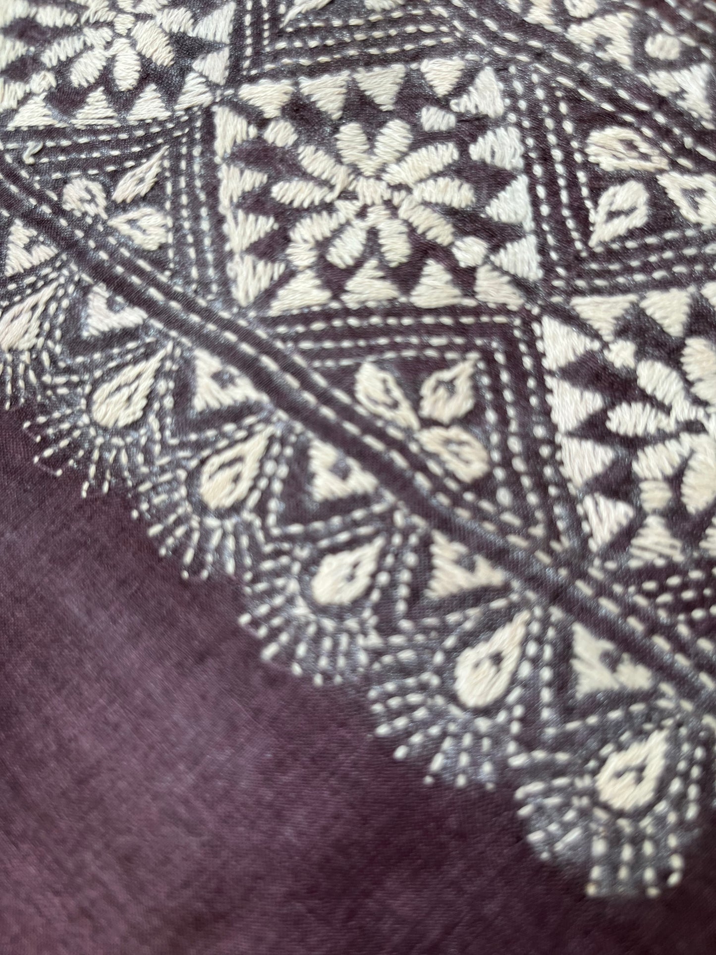 Silk Kantha work kurta fabric