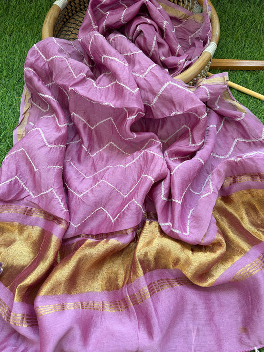 Bandhani Chanderi silk Dupatta