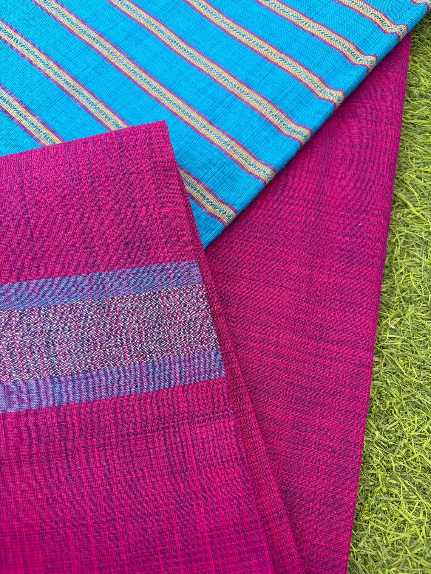Mangalgiri Cotton 3 pc set - kurta Bottom Dupatta