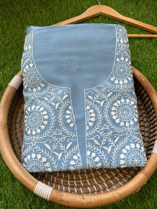 Chanderi chikankari kurta