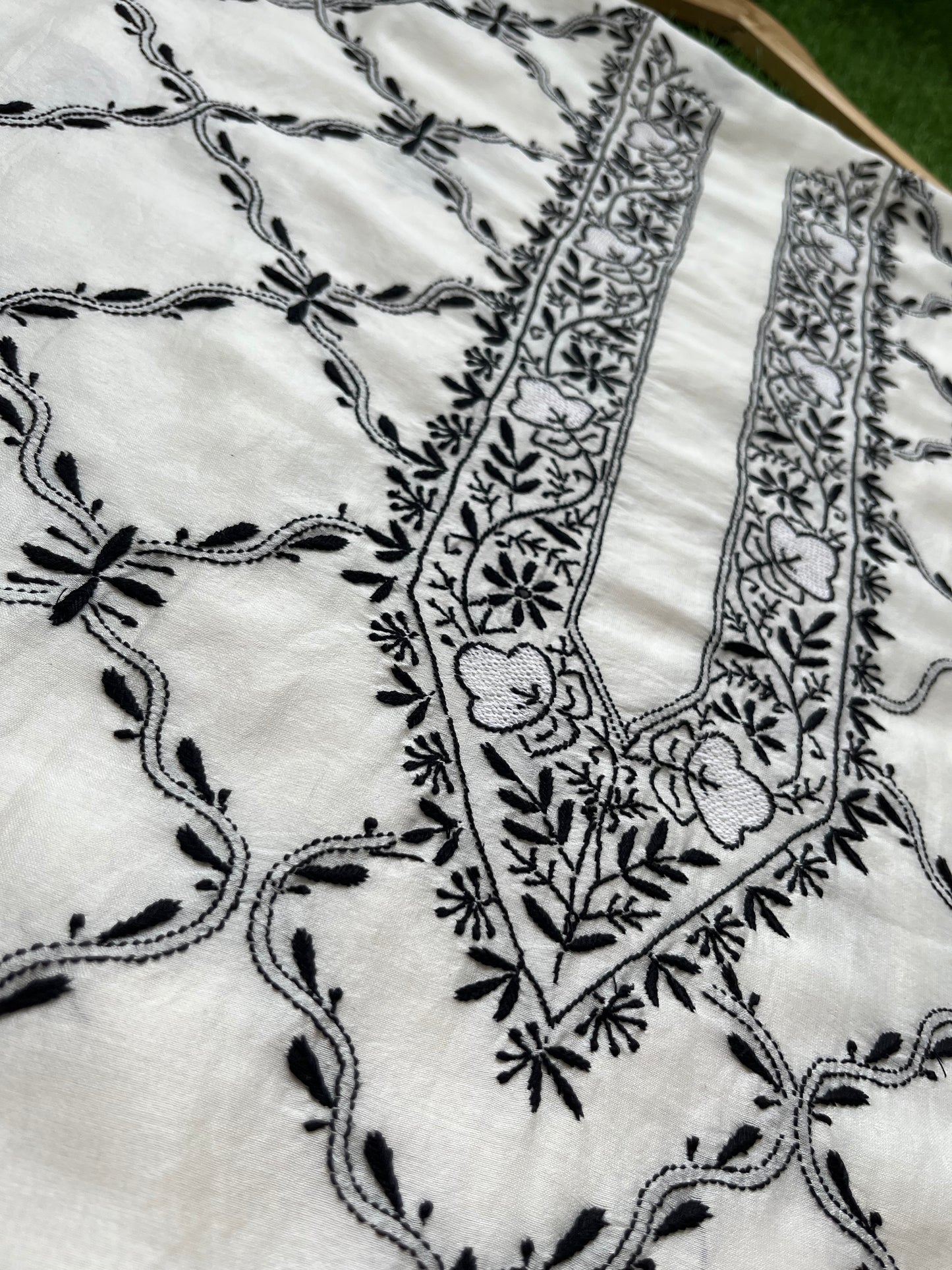 Chanderi chikankari kurta