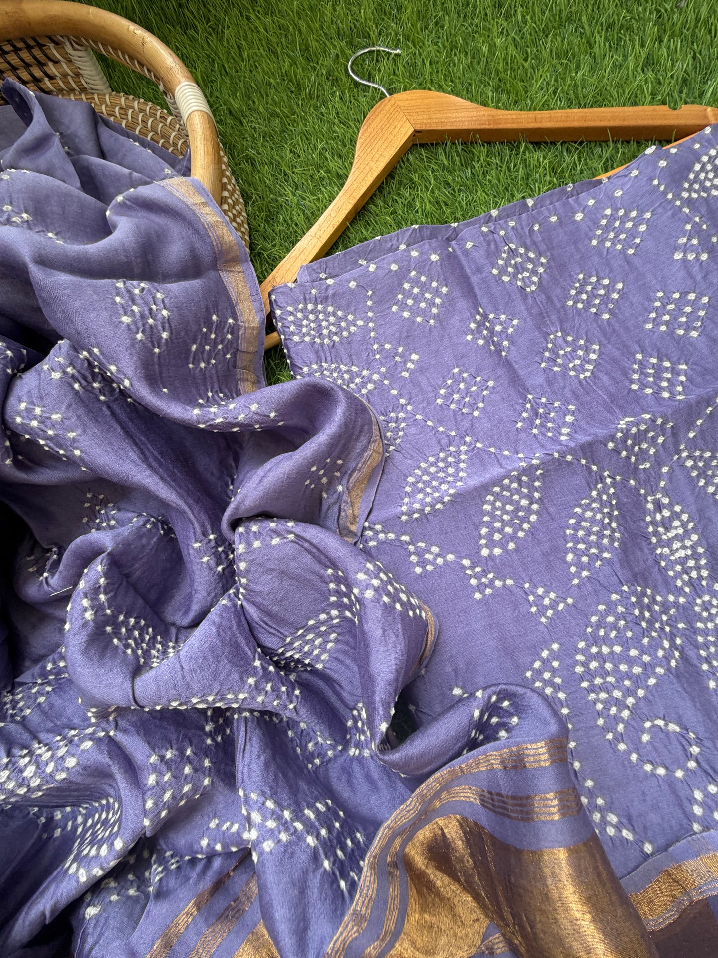 Chanderi Bandhani kurta dupatta