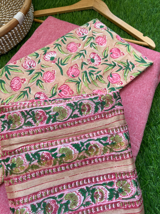 Cotton kurta bottom chanderi dupatta