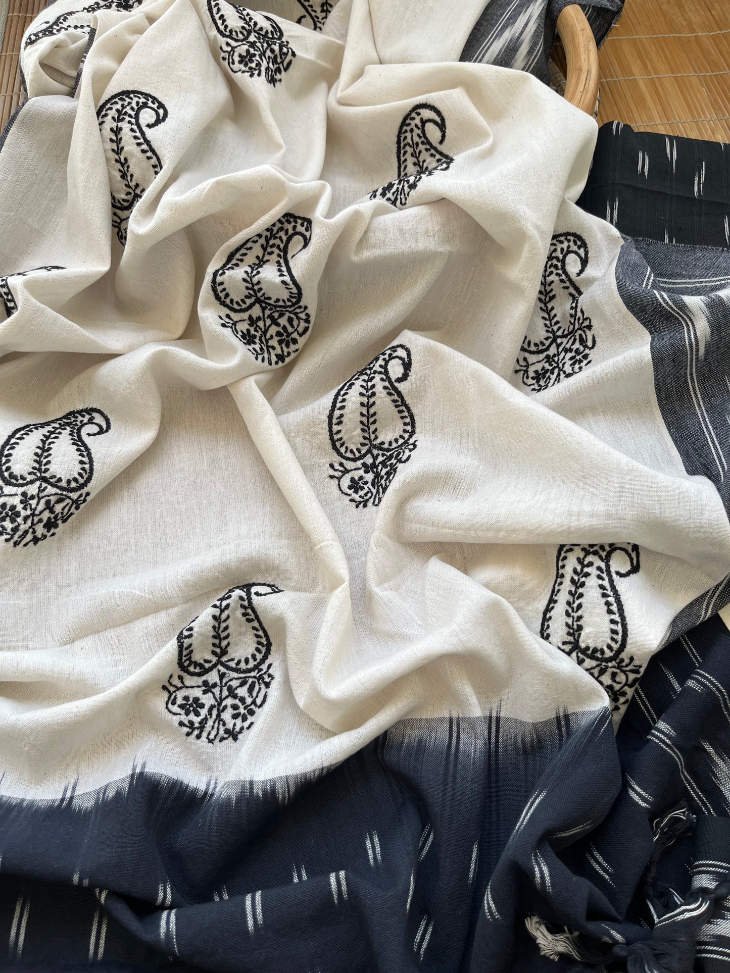 Cotton ikkat kurta chikankari Dupatta