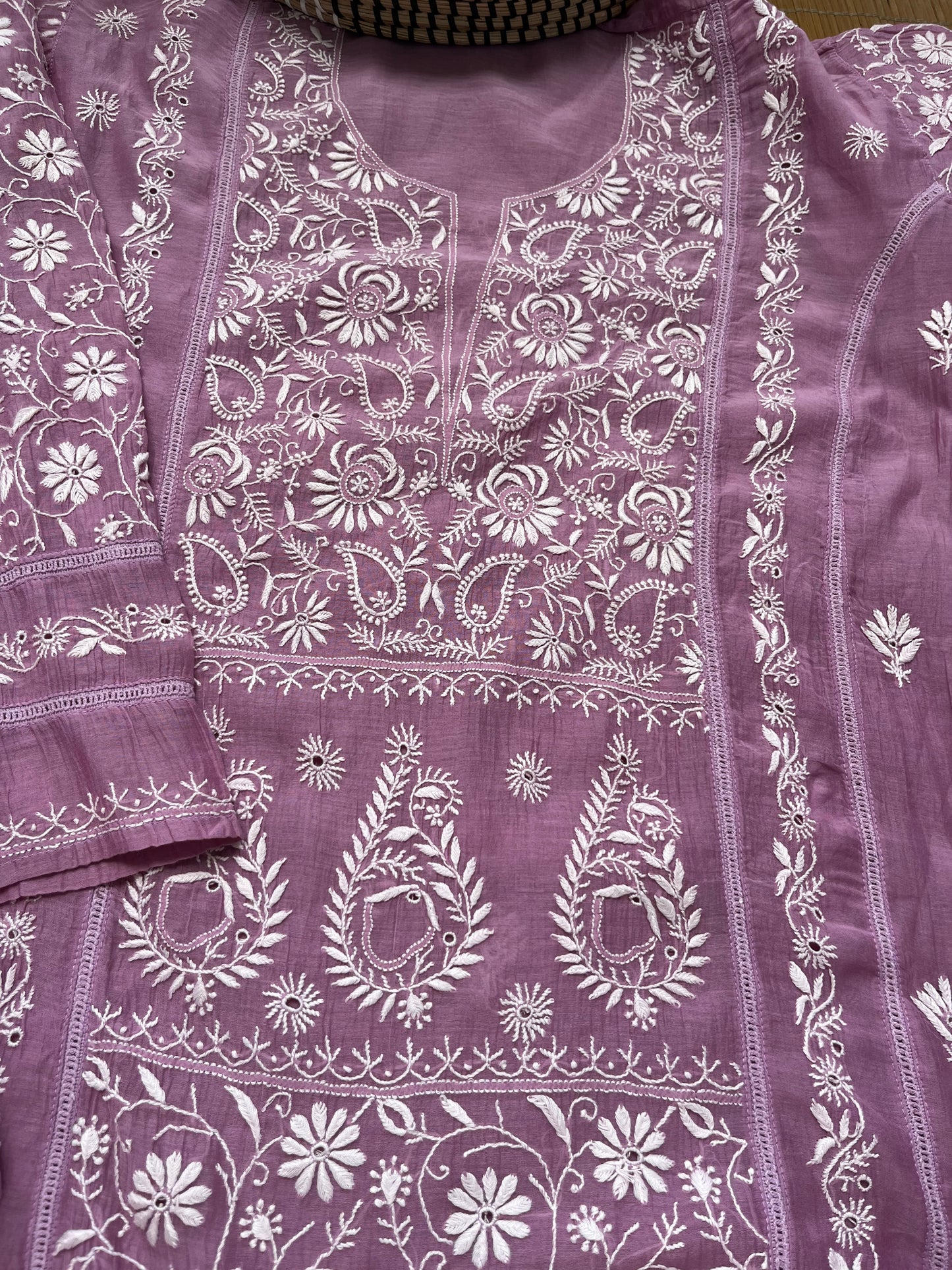 Chanderi Chikankari Kurta Dupatta