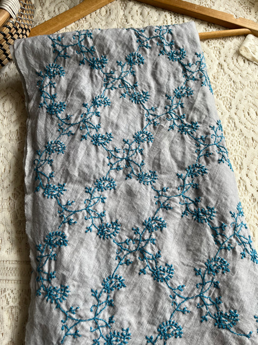 Pure wool chikankari shawl