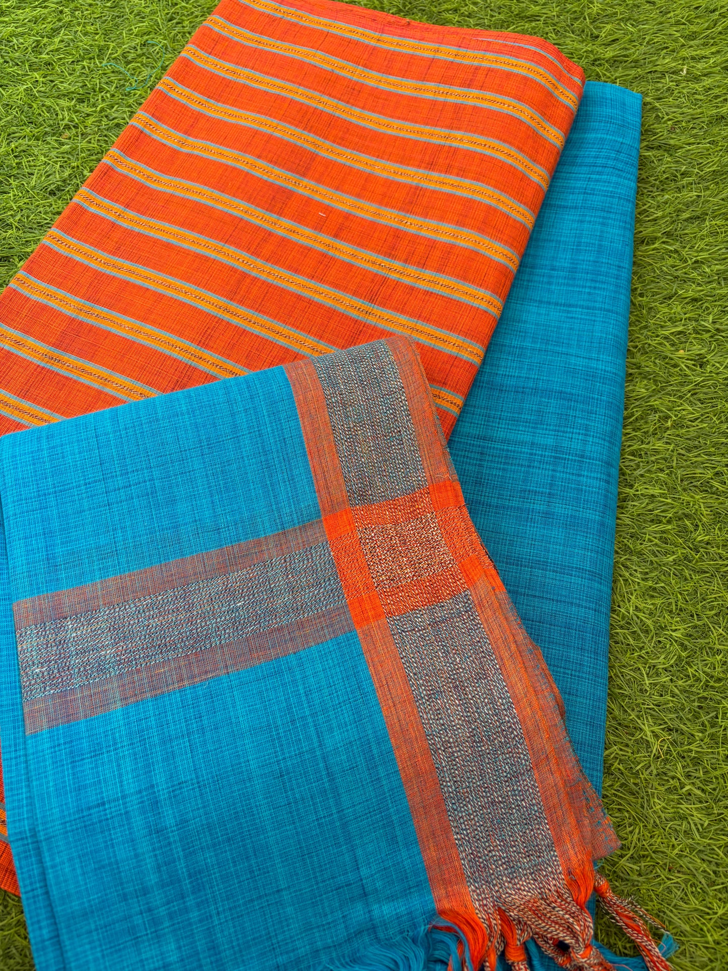 Mangalgiri Cotton 3 pc set - kurta Bottom Dupatta