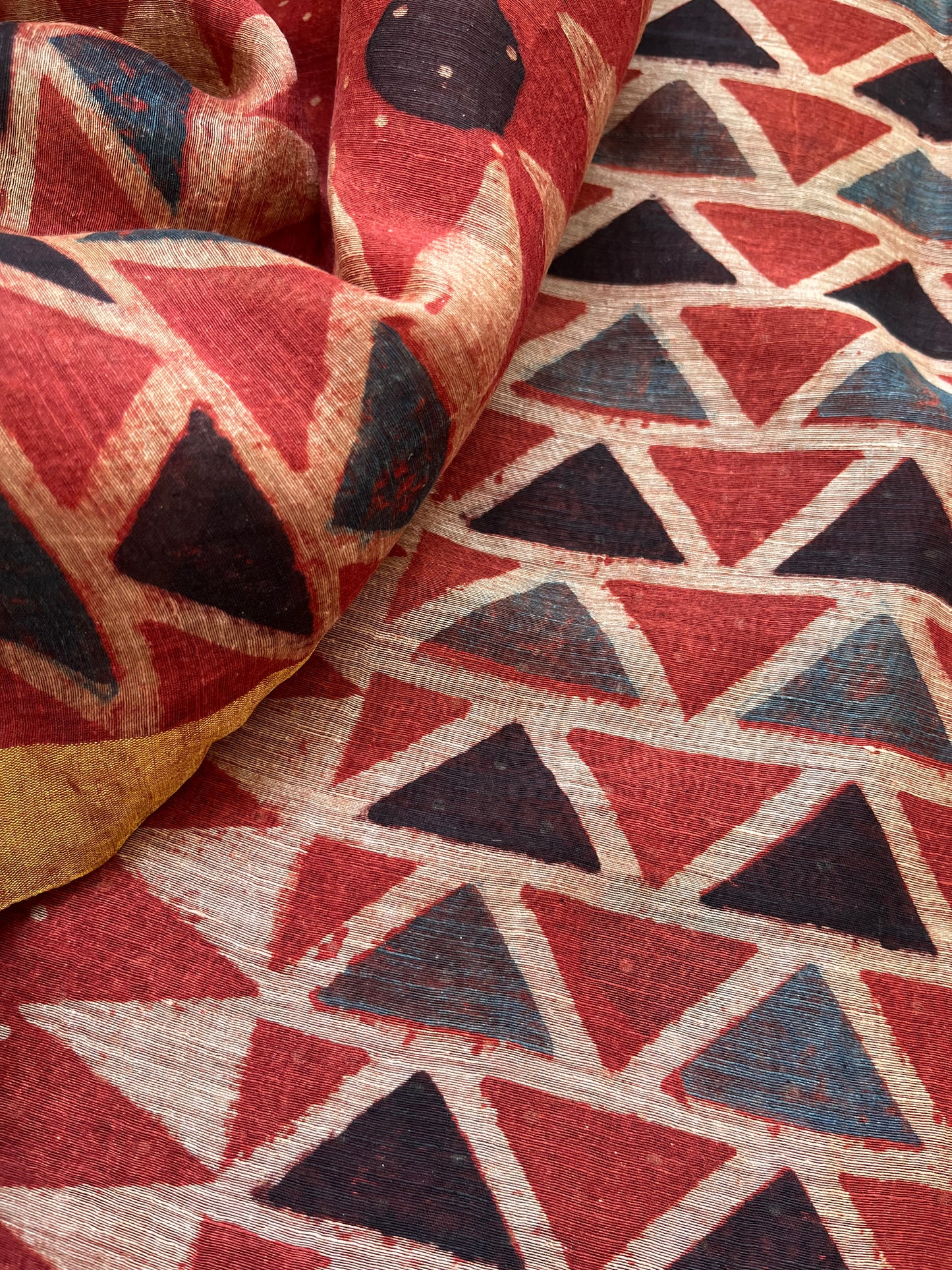 Linen Ajrakh Kurta and dupatta